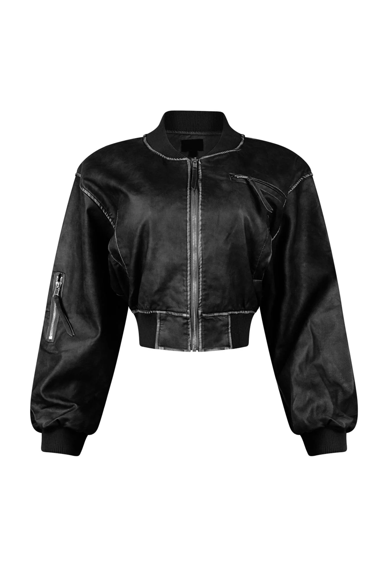 Gianna Faux Leather Bomber Jacket - Image 4