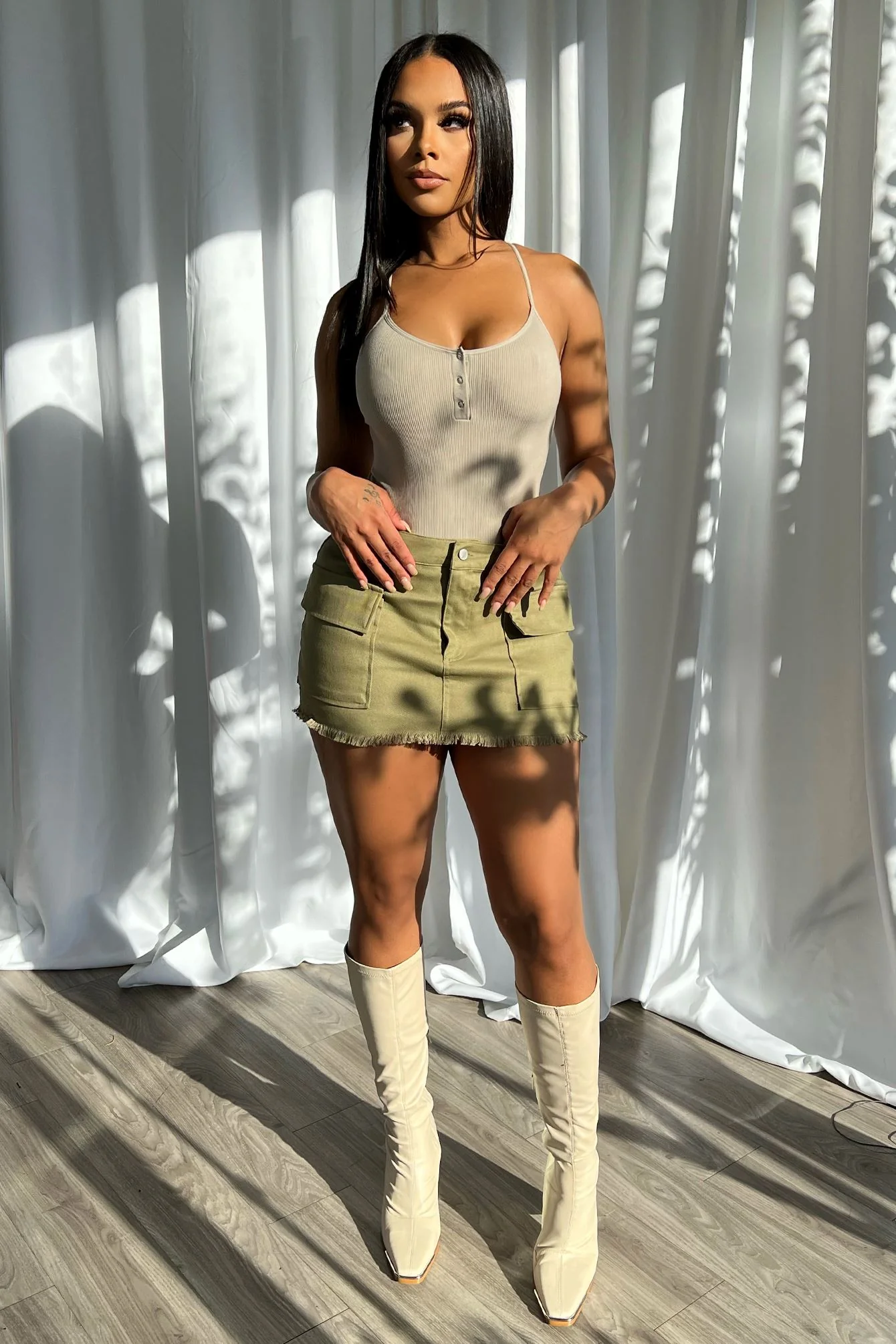 Gigi Mid Rise Cargo Skirt - Image 4