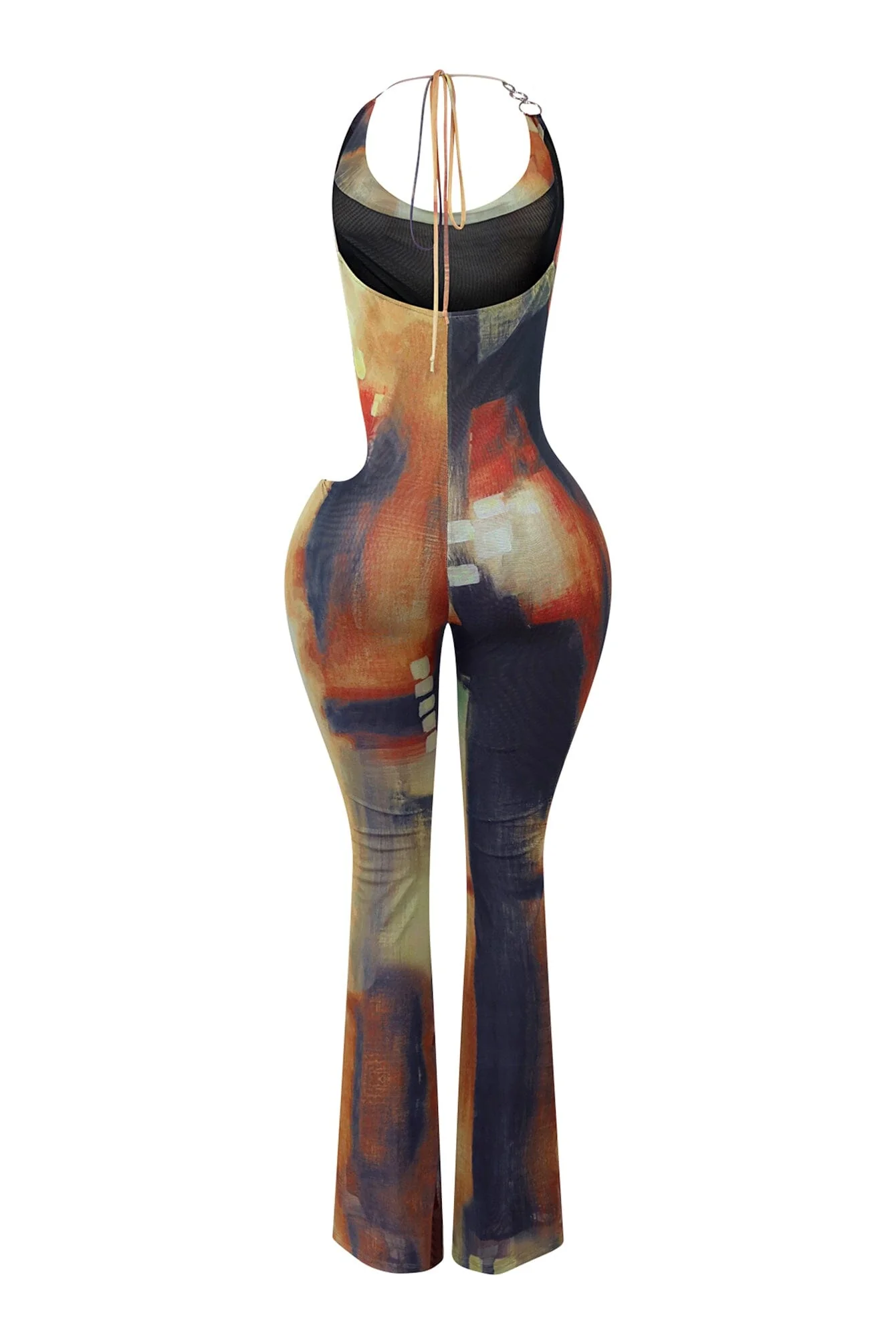 Good 4 U Print Mesh Cowl Neck Jumpsuit - Image 5