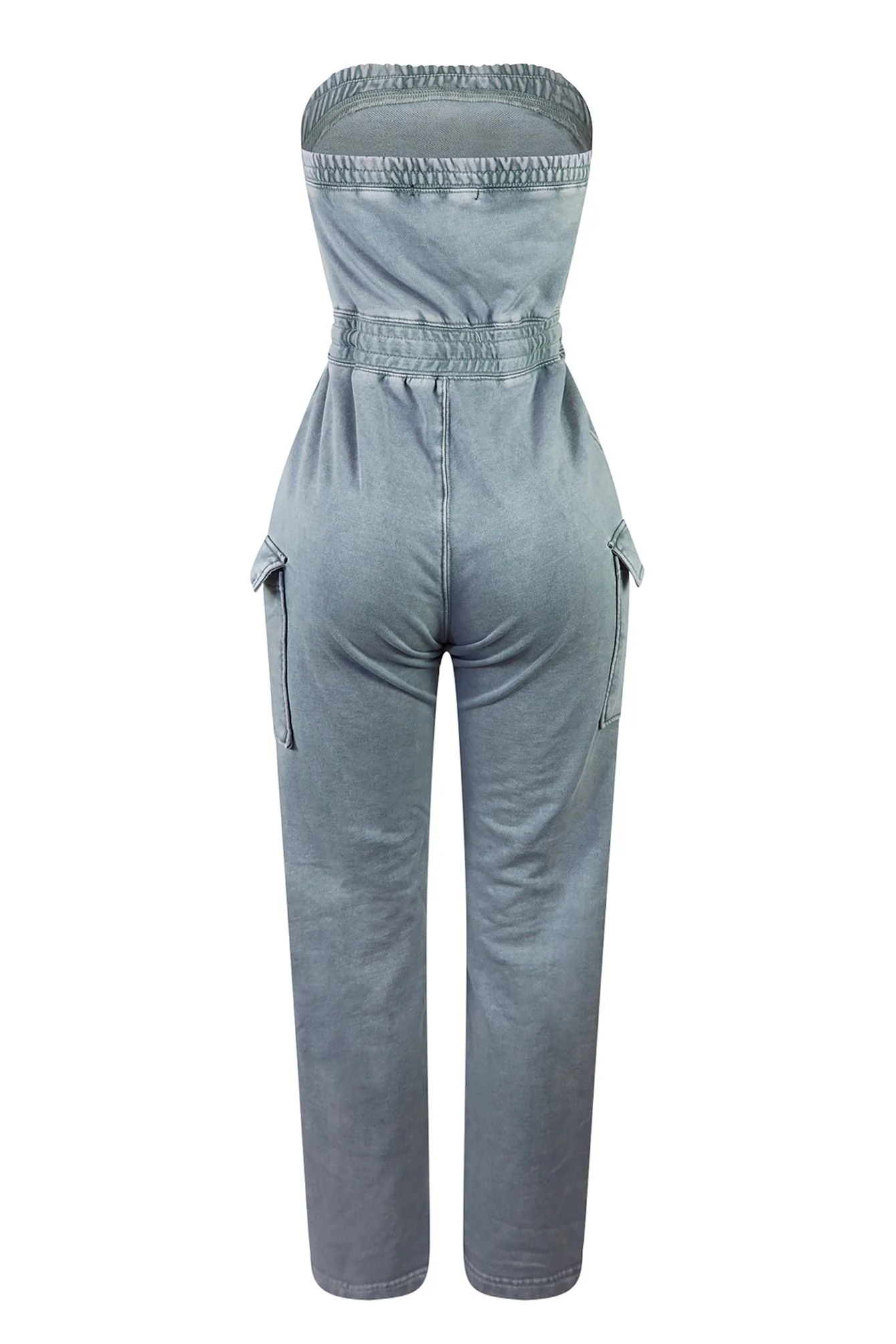 Good Vibes Mineral Washed Strapless Jumpsuit - Image 4