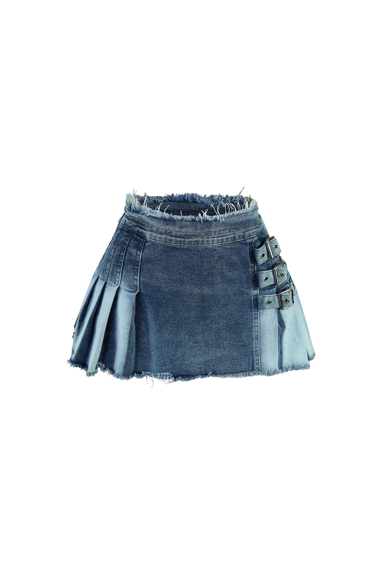 Got Me Good Washed Belted Pleated Mini Skirt - Image 2