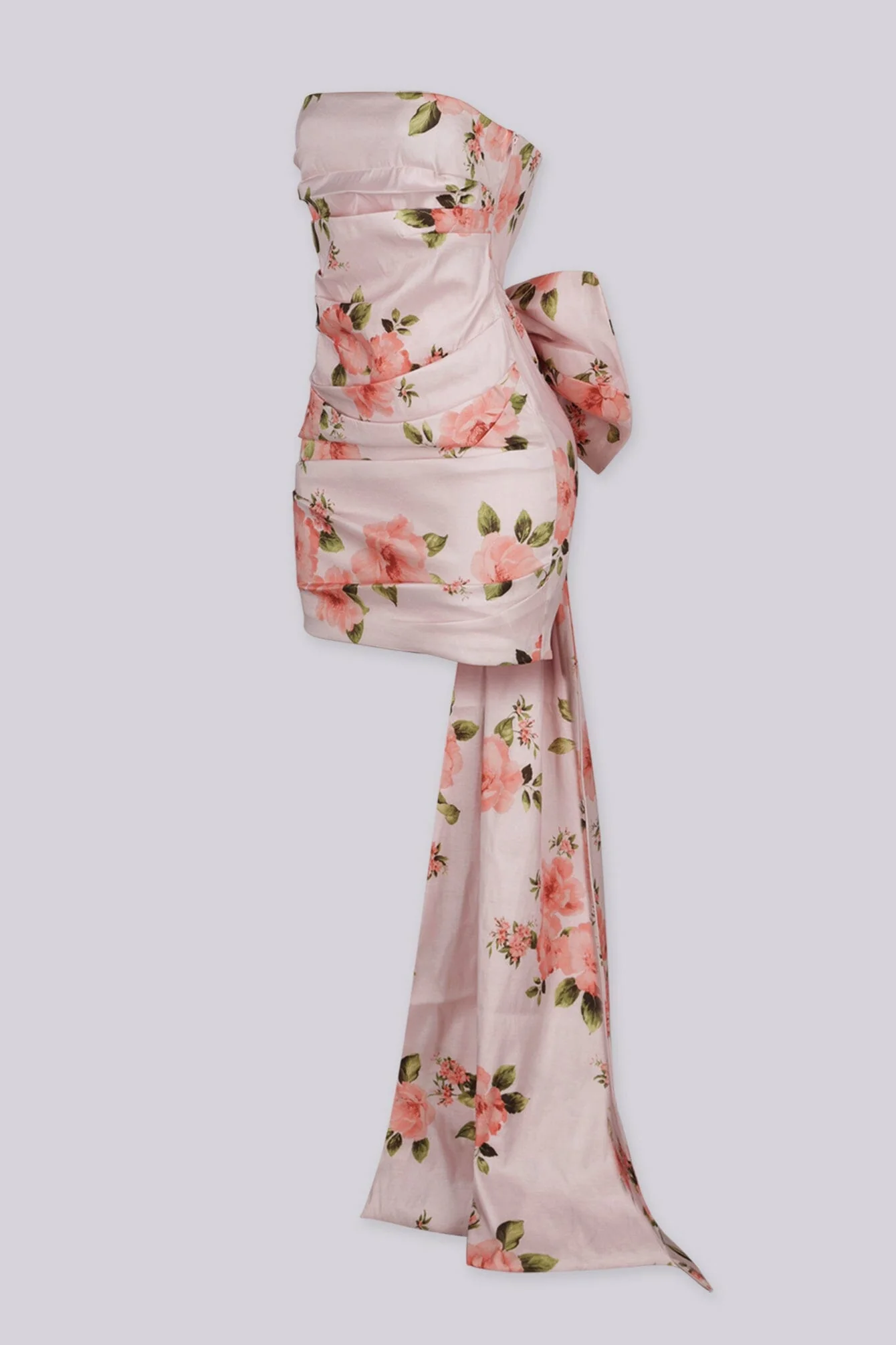 Grand Bow Satin Mini Dress - Image 6