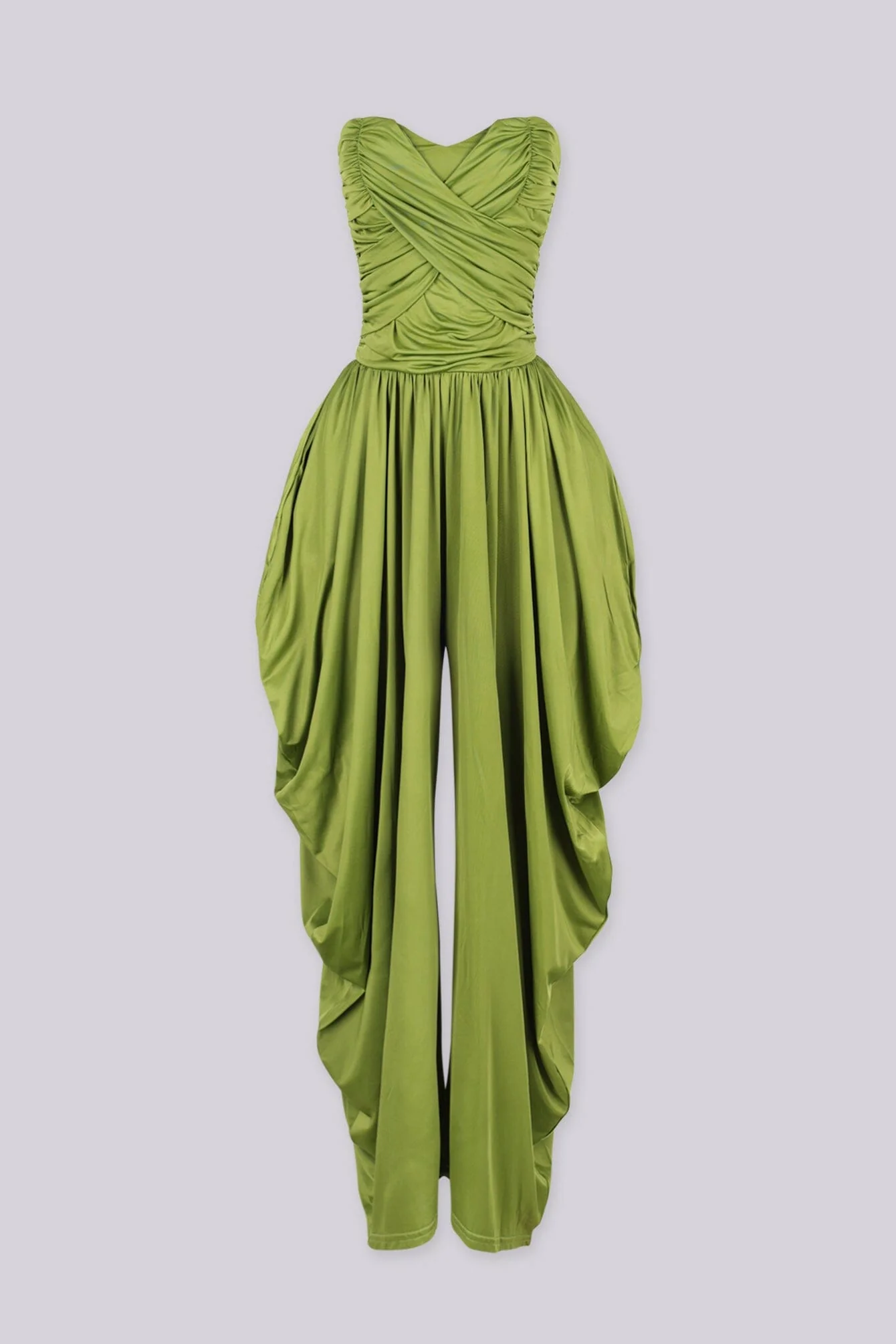 Harem Draped Strapless Jumpsuit - Image 7