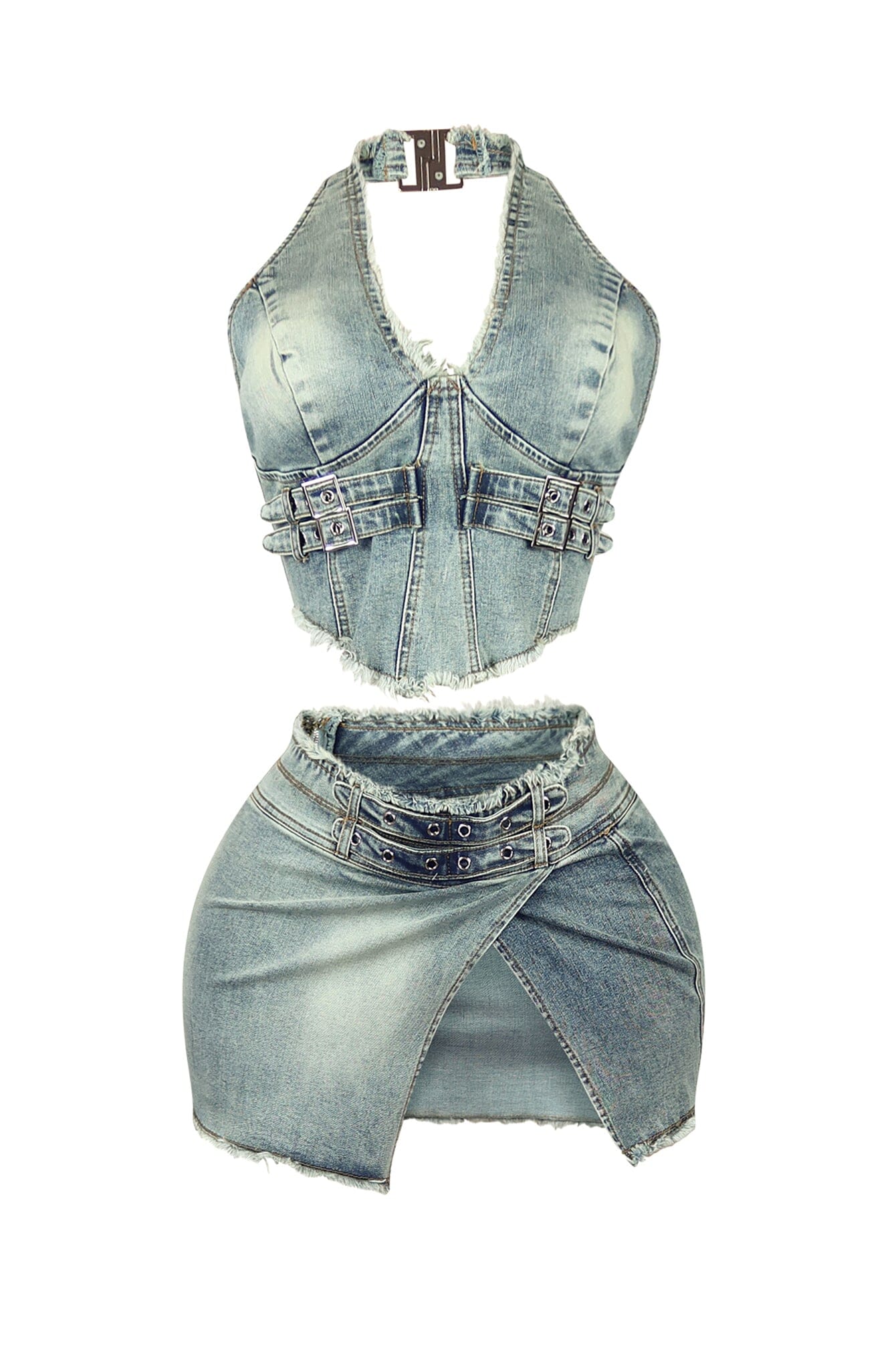 Harlem Denim Halter Top & Skirt SET - Image 3