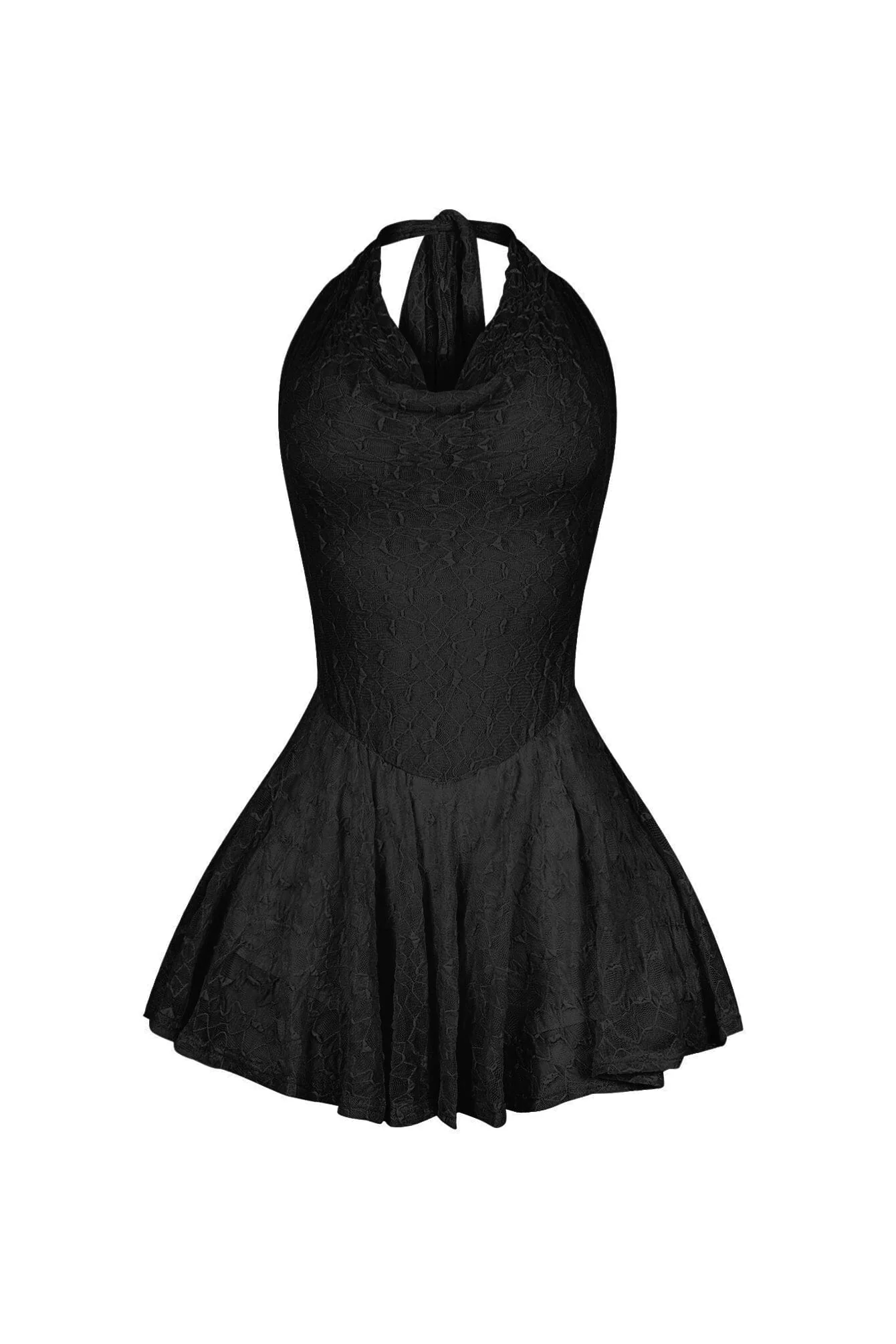 Hattie Lace Halter Cowl Mini Dress - Image 5