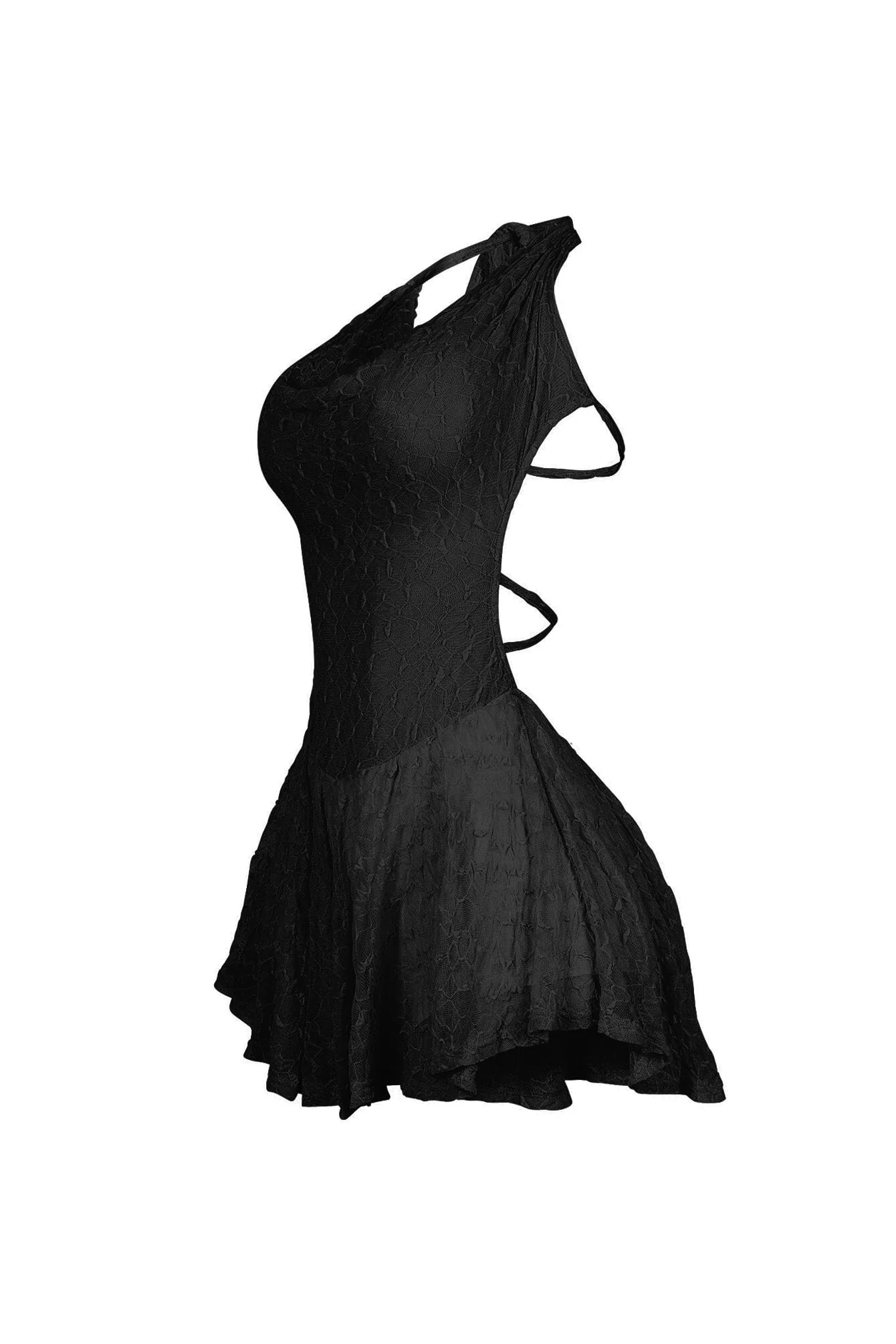 Hattie Lace Halter Cowl Mini Dress - Image 7