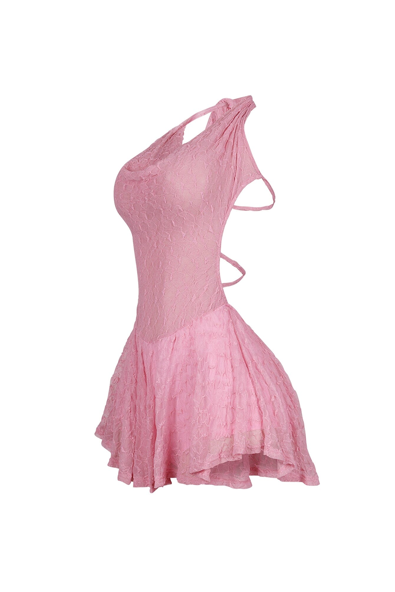 Hattie Lace Halter Cowl Mini Dress - Image 8