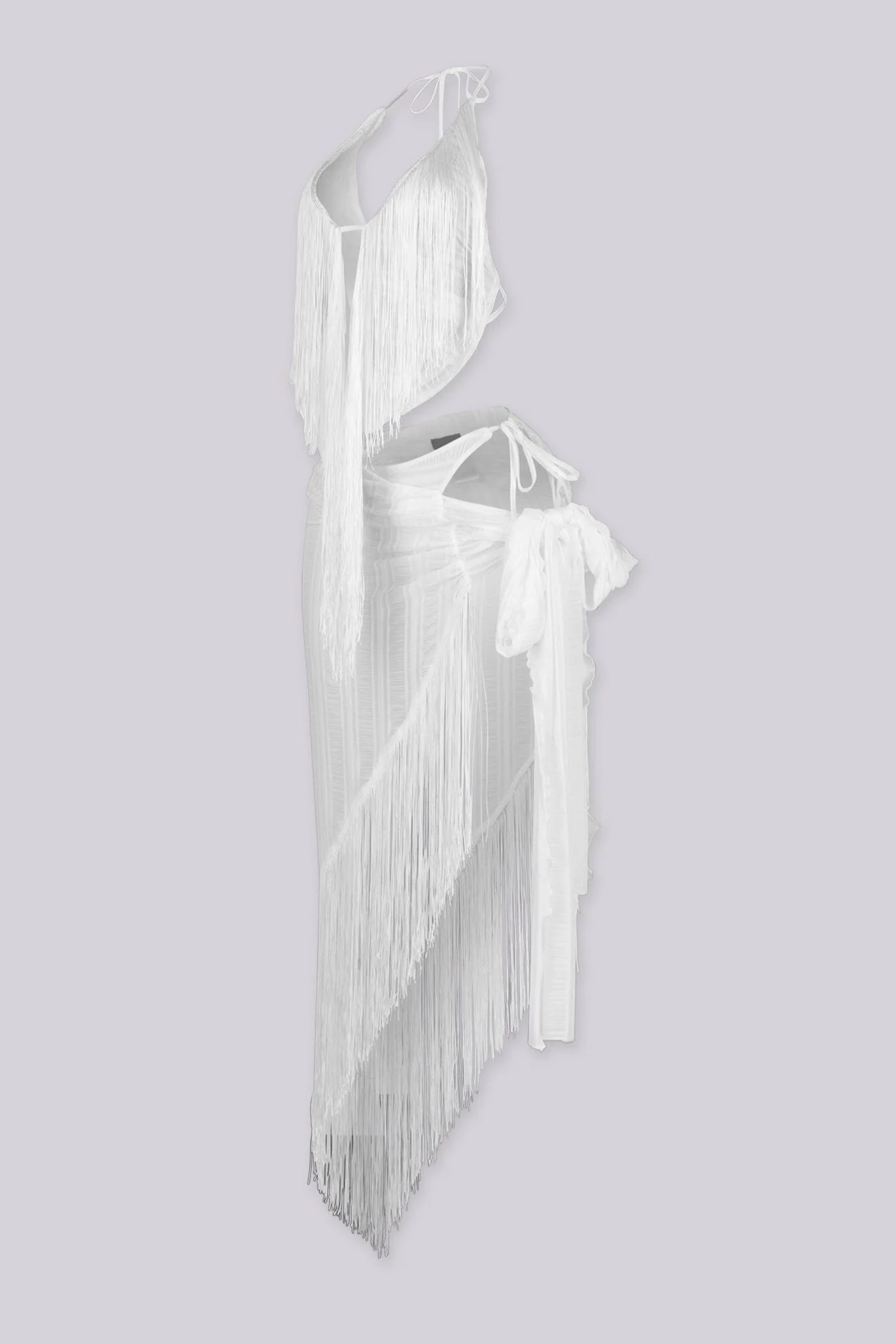 Havanah Fringe Halter Top & Skirt SET - Image 5