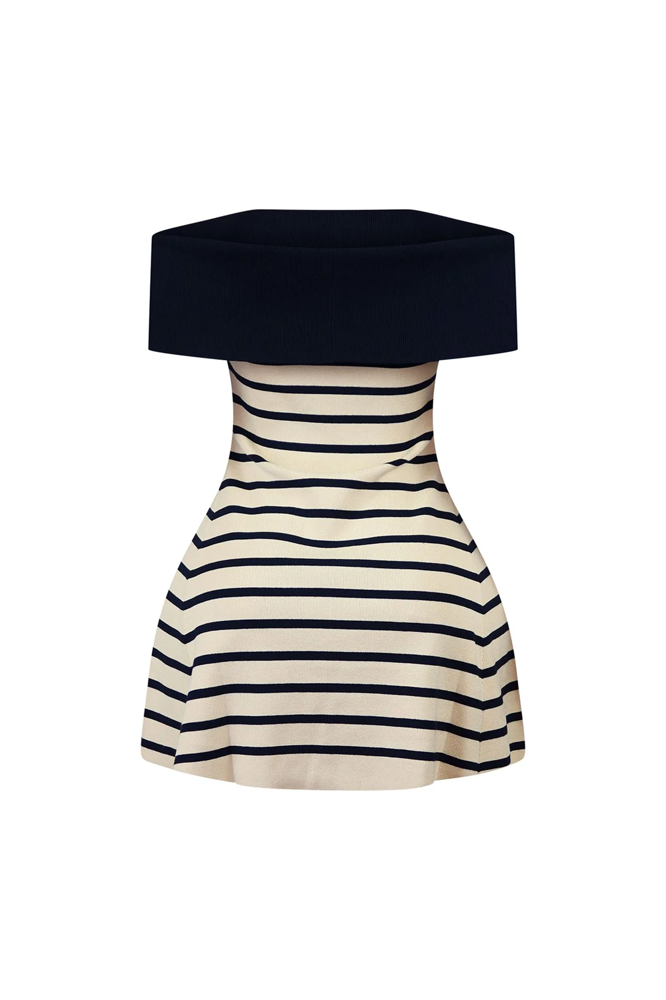 Hayes Off Shoulder Striped Flare Mini Dress - Image 4