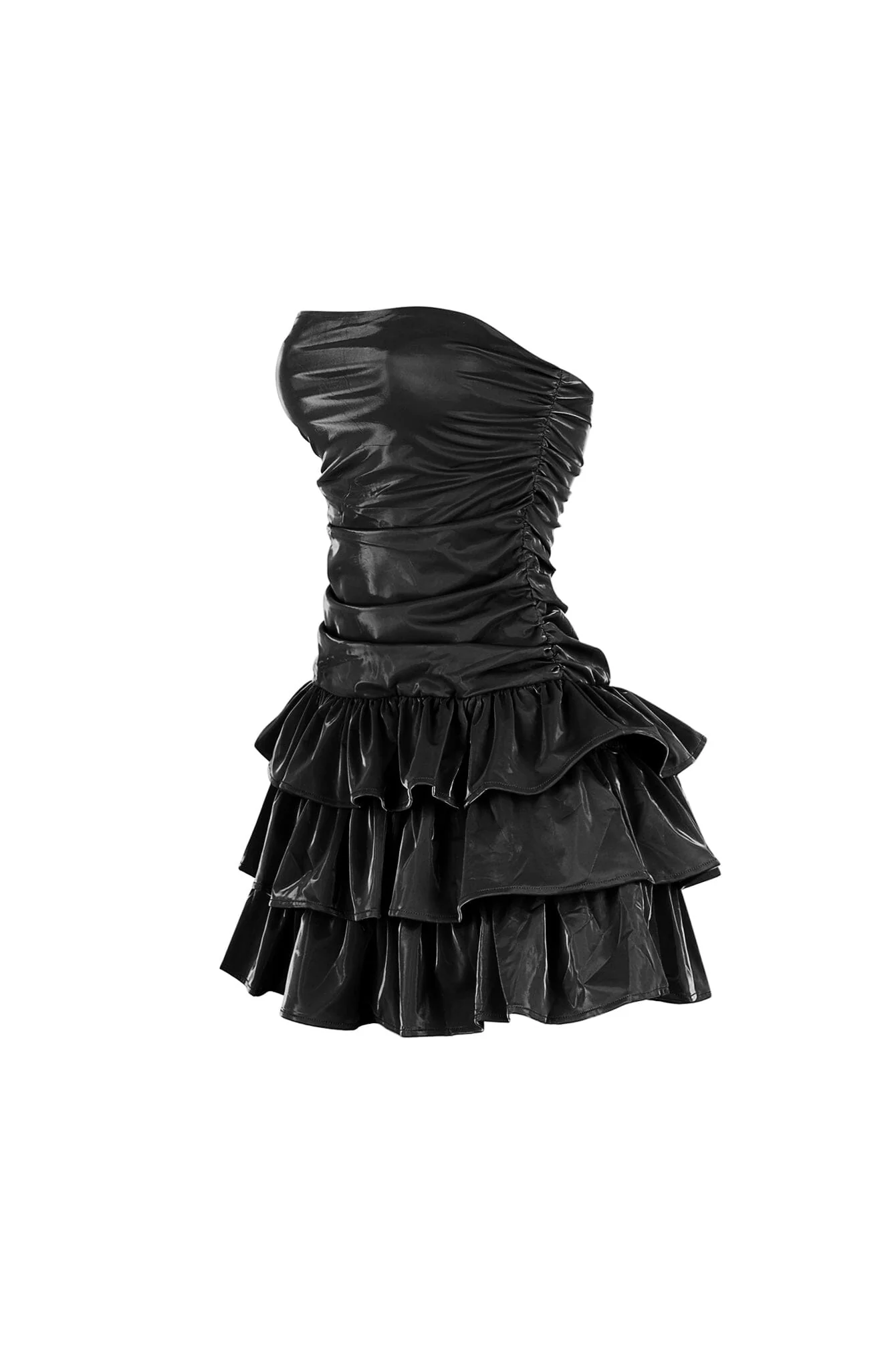 Helsinki Faux Leather Tube Mini Dress - Image 7