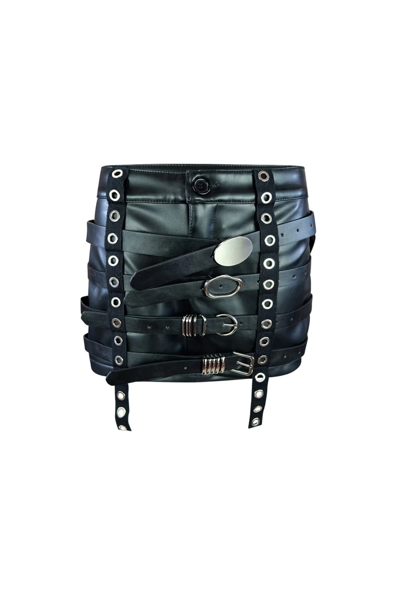 Here 4 You Belted Faux Leather Skirt - Image 2
