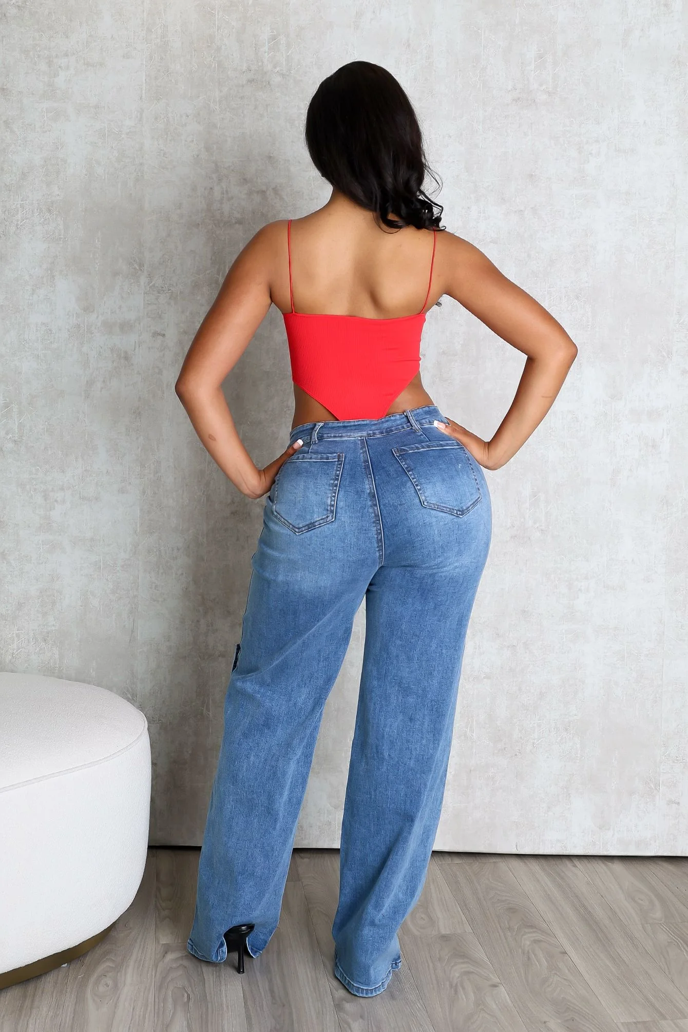 Hi Rise Snap Baggy Jeans - Image 5