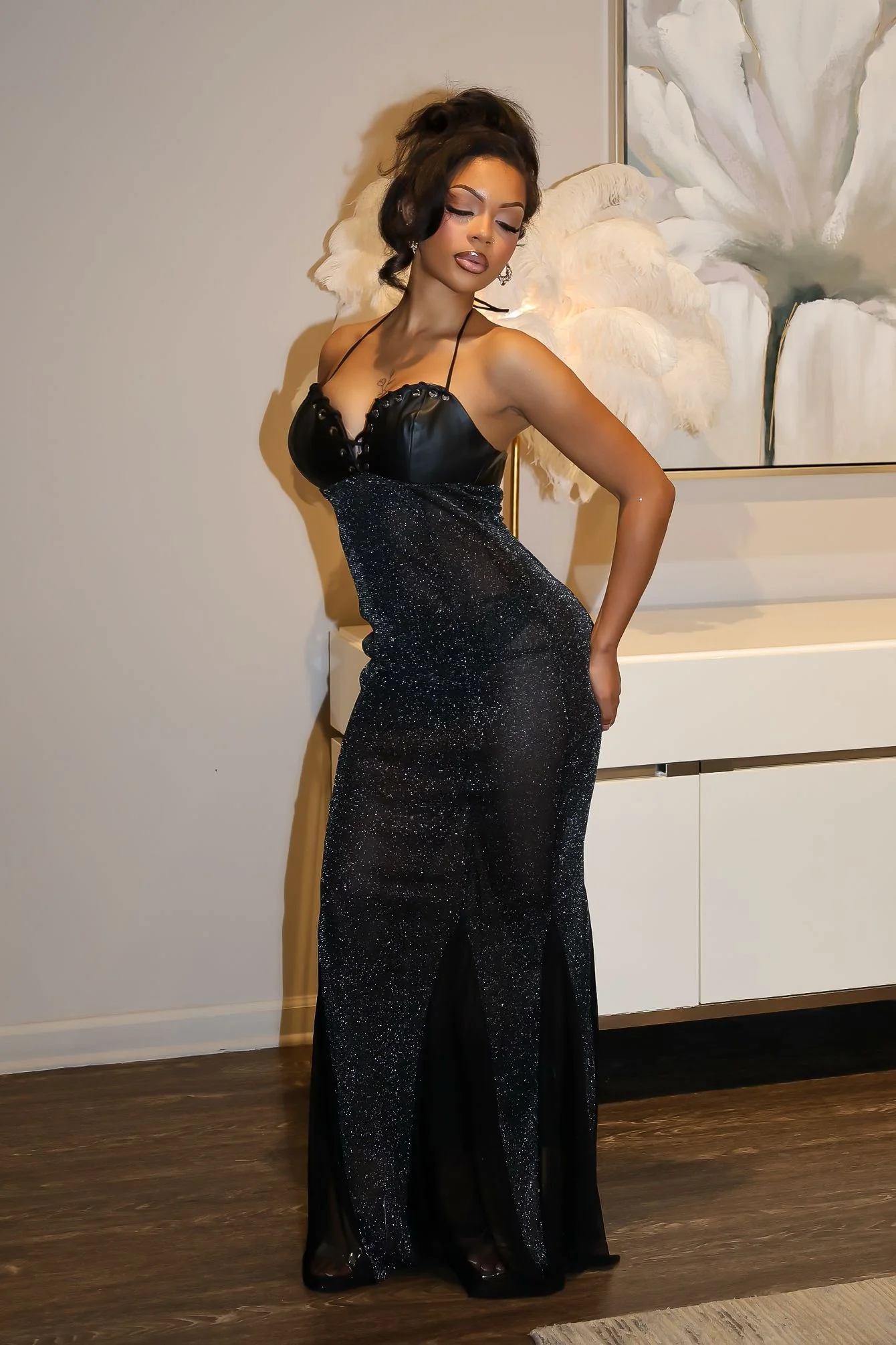 High Shine Mermaid Halter Dress - Image 3