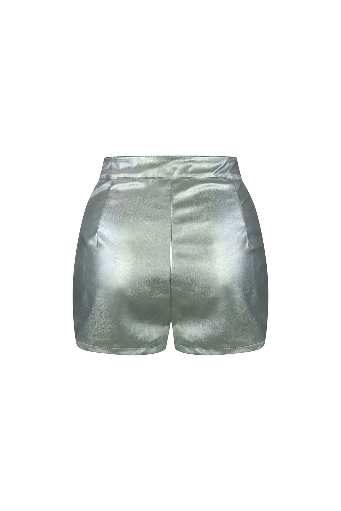 Galactic High Waist Silver Shorts - Image 3