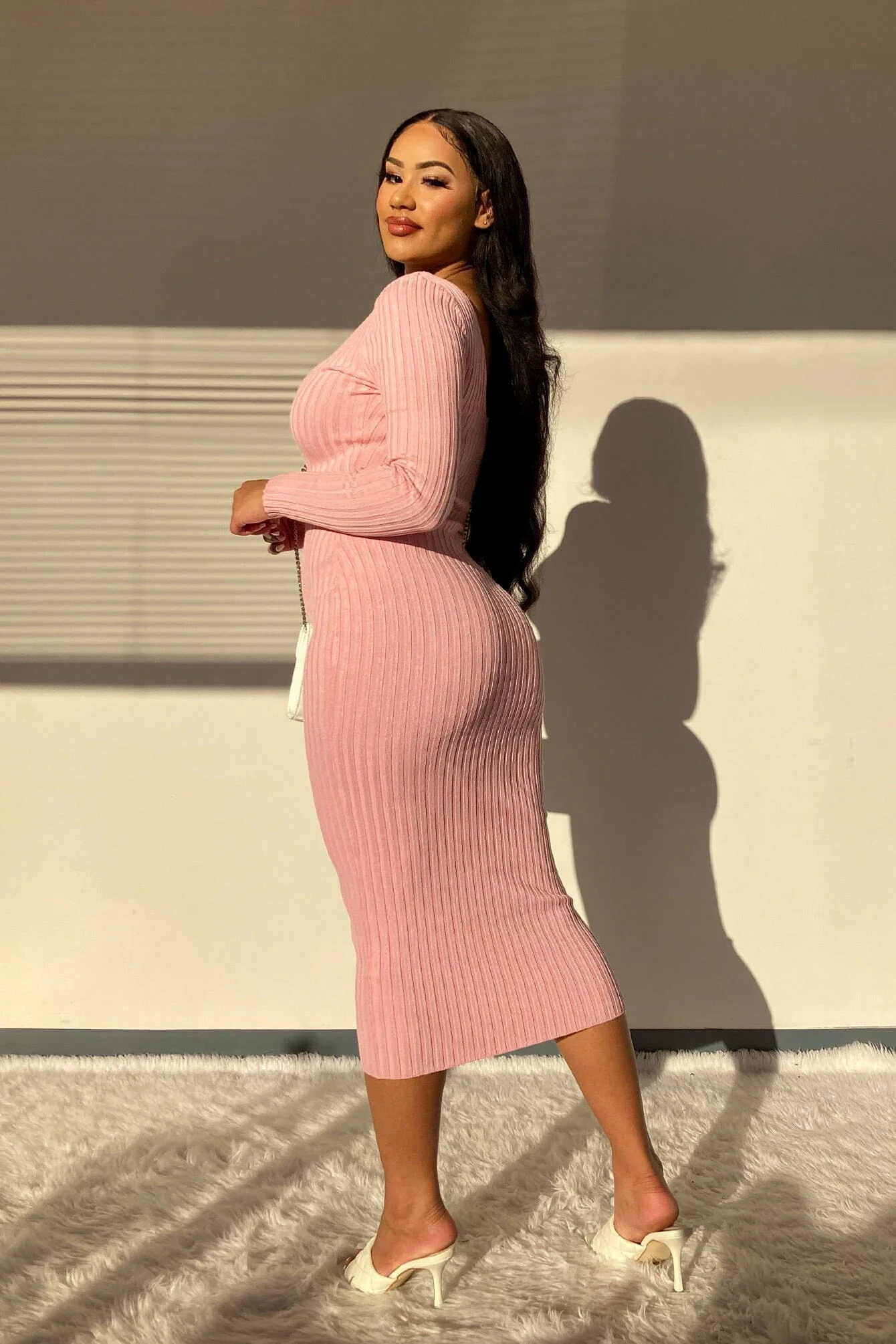 Hold On Tight Rib-Knit Bodycon Long Dress - Image 3