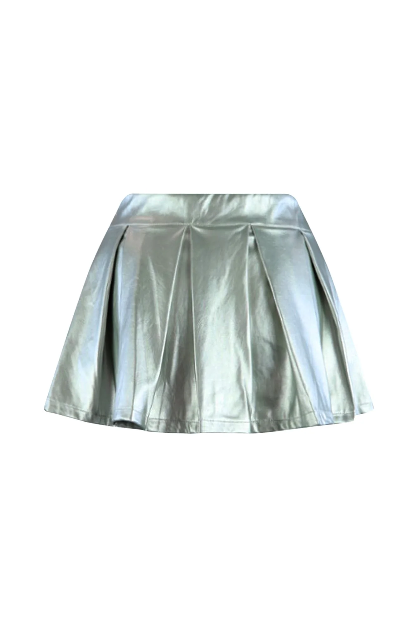 Ice Me Out Low Rise Metallic Pleated Faux Skirt - Image 3