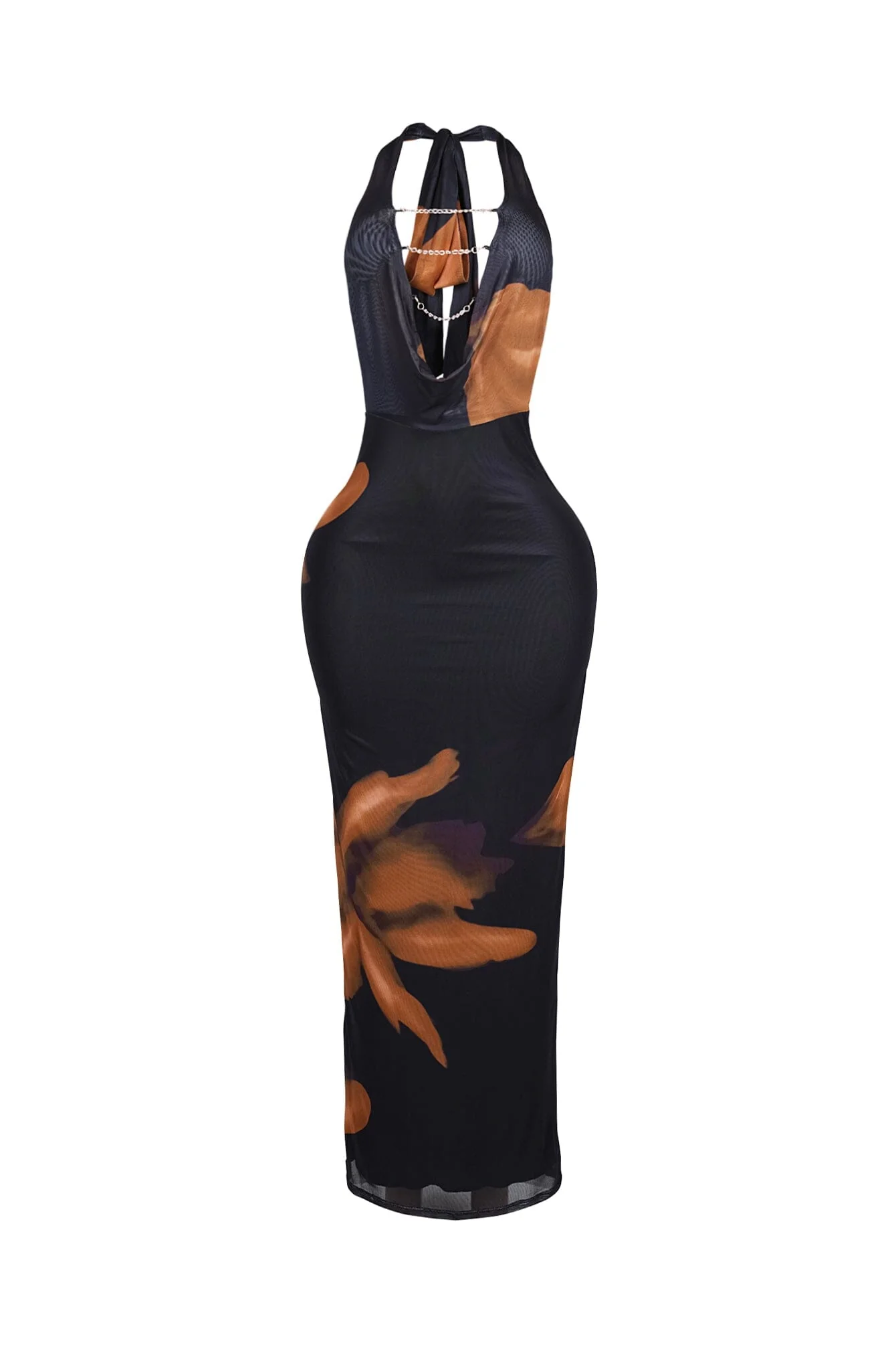 Ignite Petal Chain Cowl Maxi Dress - Image 6