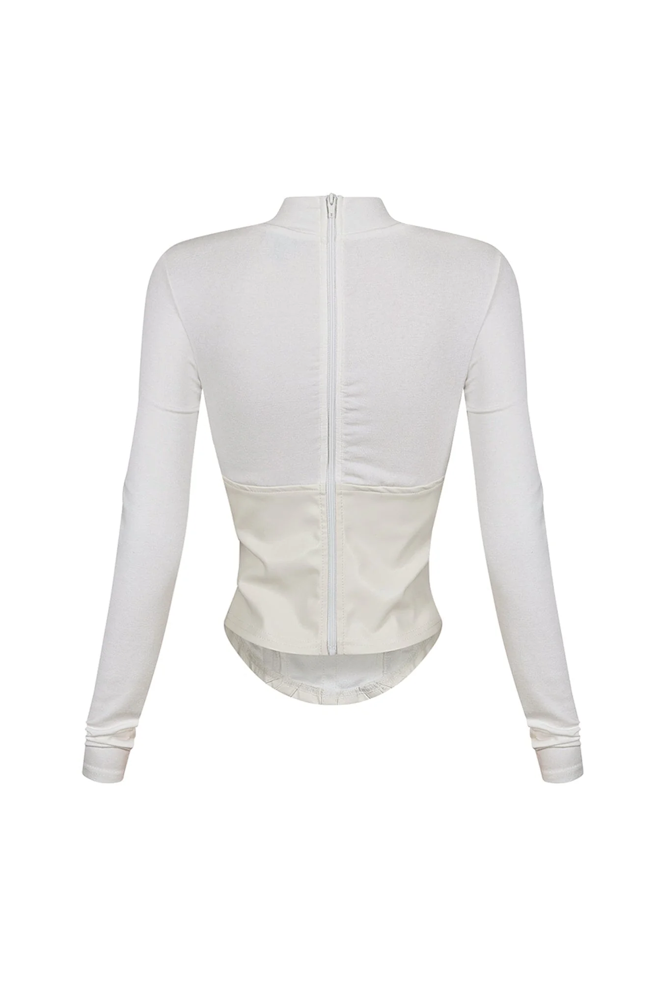 Iliana Faux Leather Corset Contrast Top - Image 8