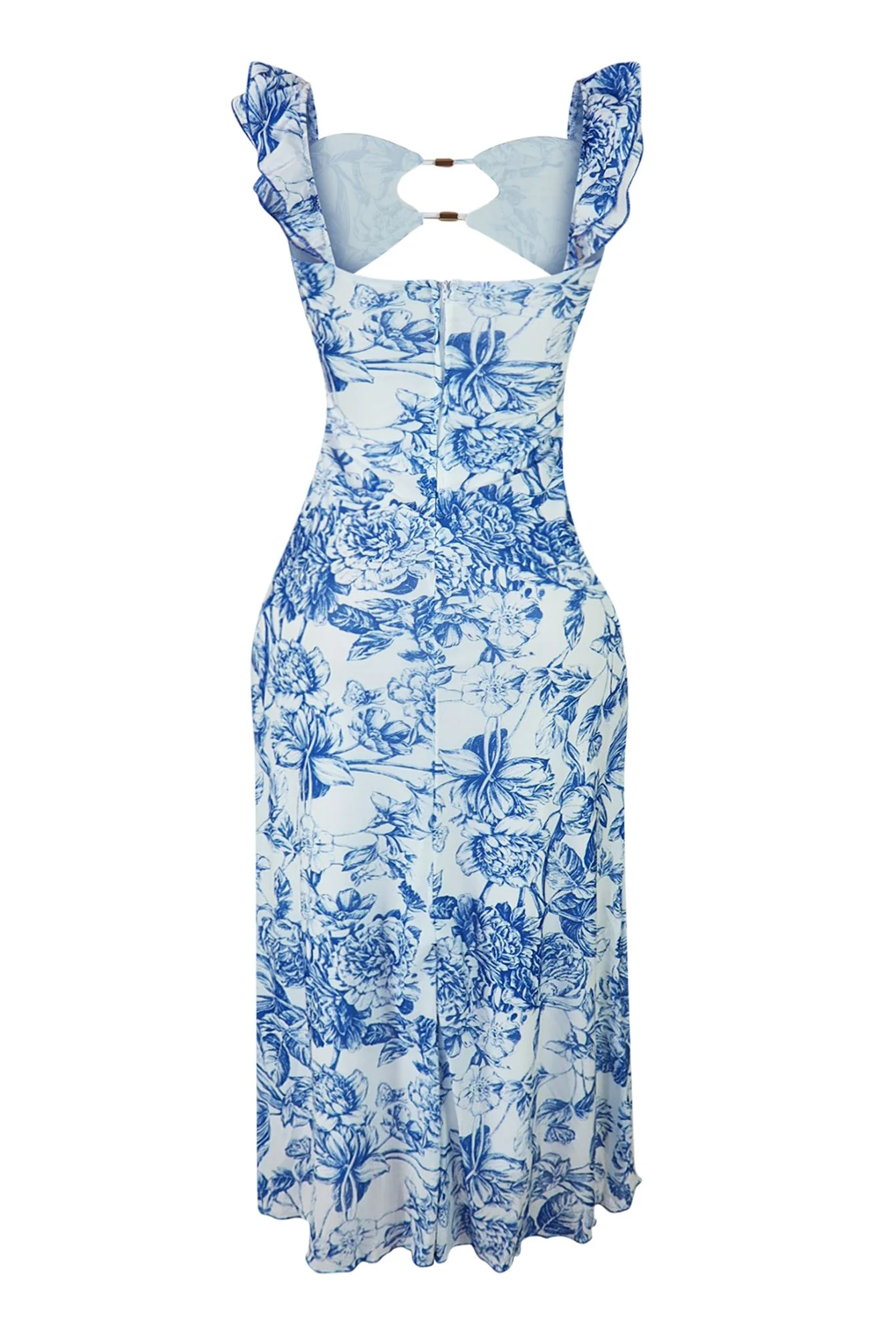 In The Garden Floral Print Ruffle Dress - Image 3