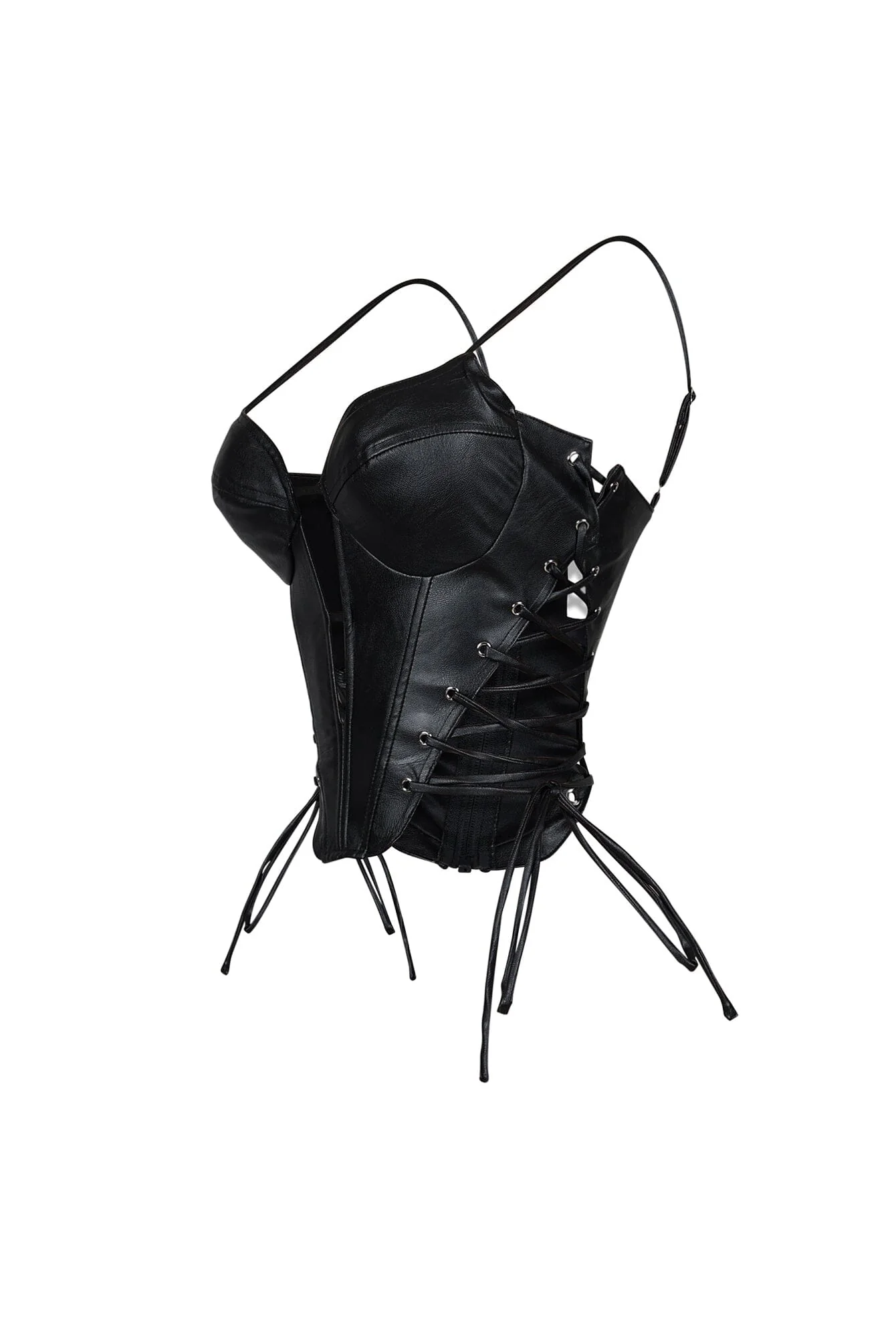 Isla Faux Leather Lace Up Bustier Top - Image 4