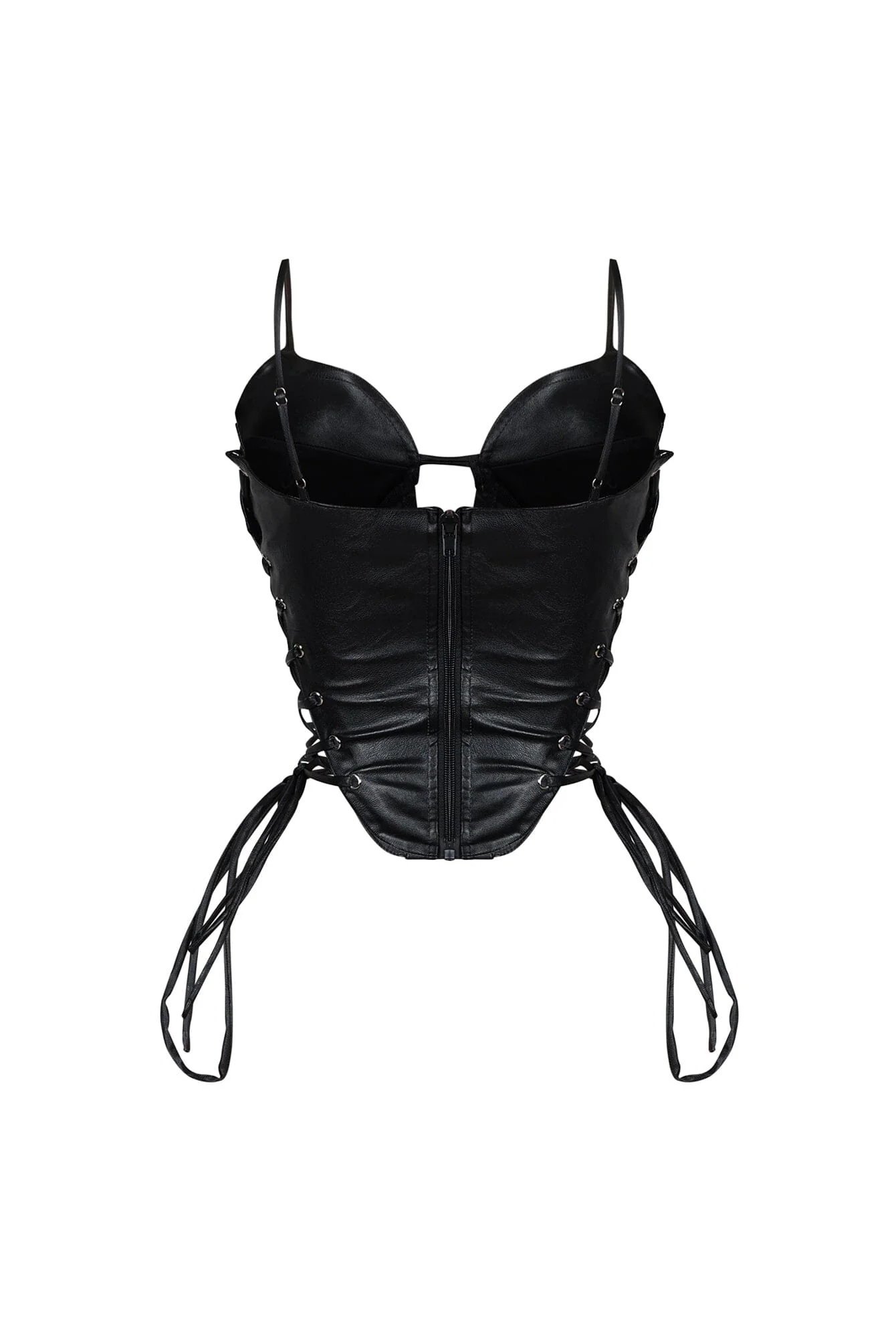 Isla Faux Leather Lace Up Bustier Top - Image 5