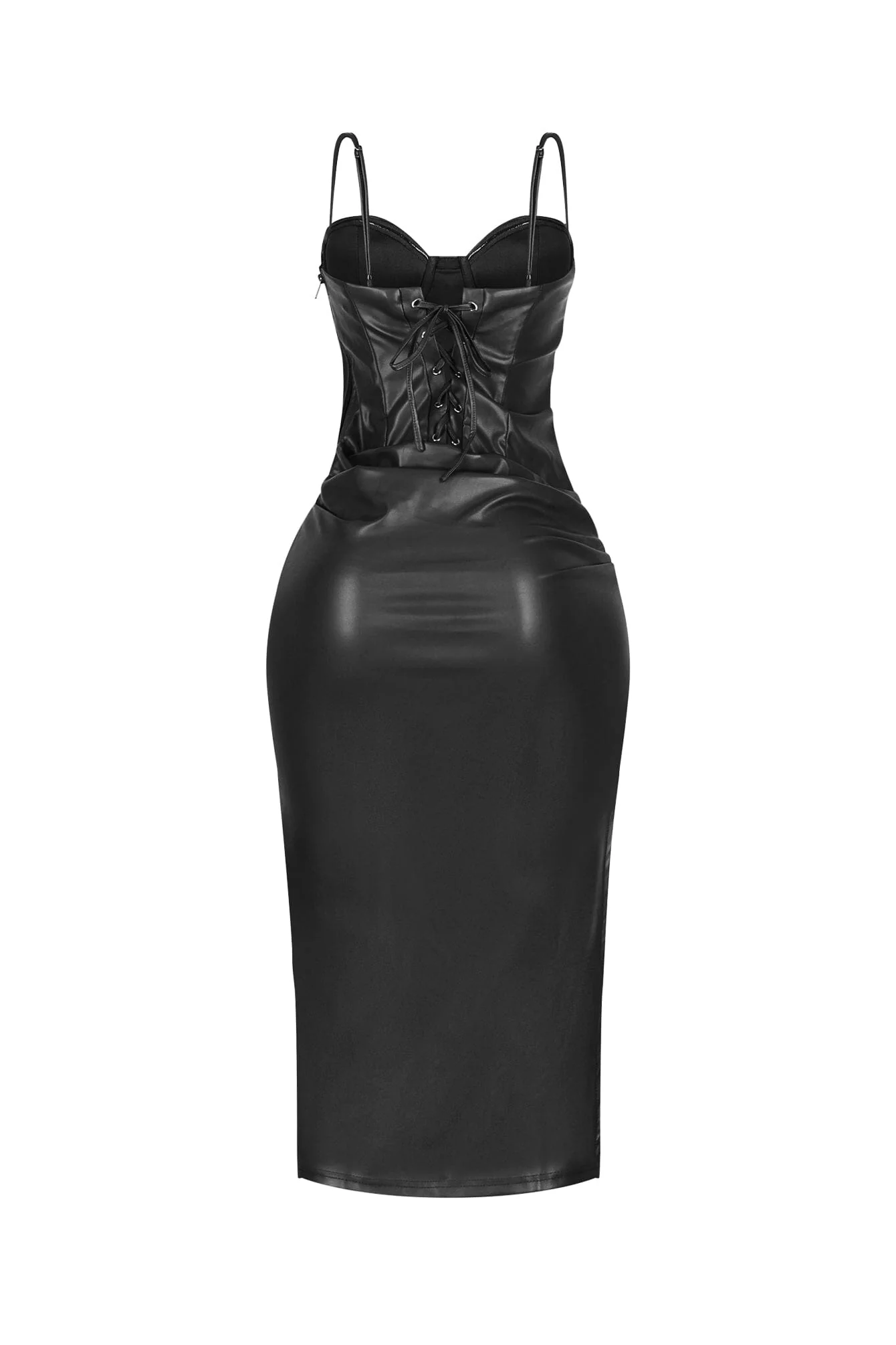 It’s Faux Leather Weather Midi Dress - Image 8