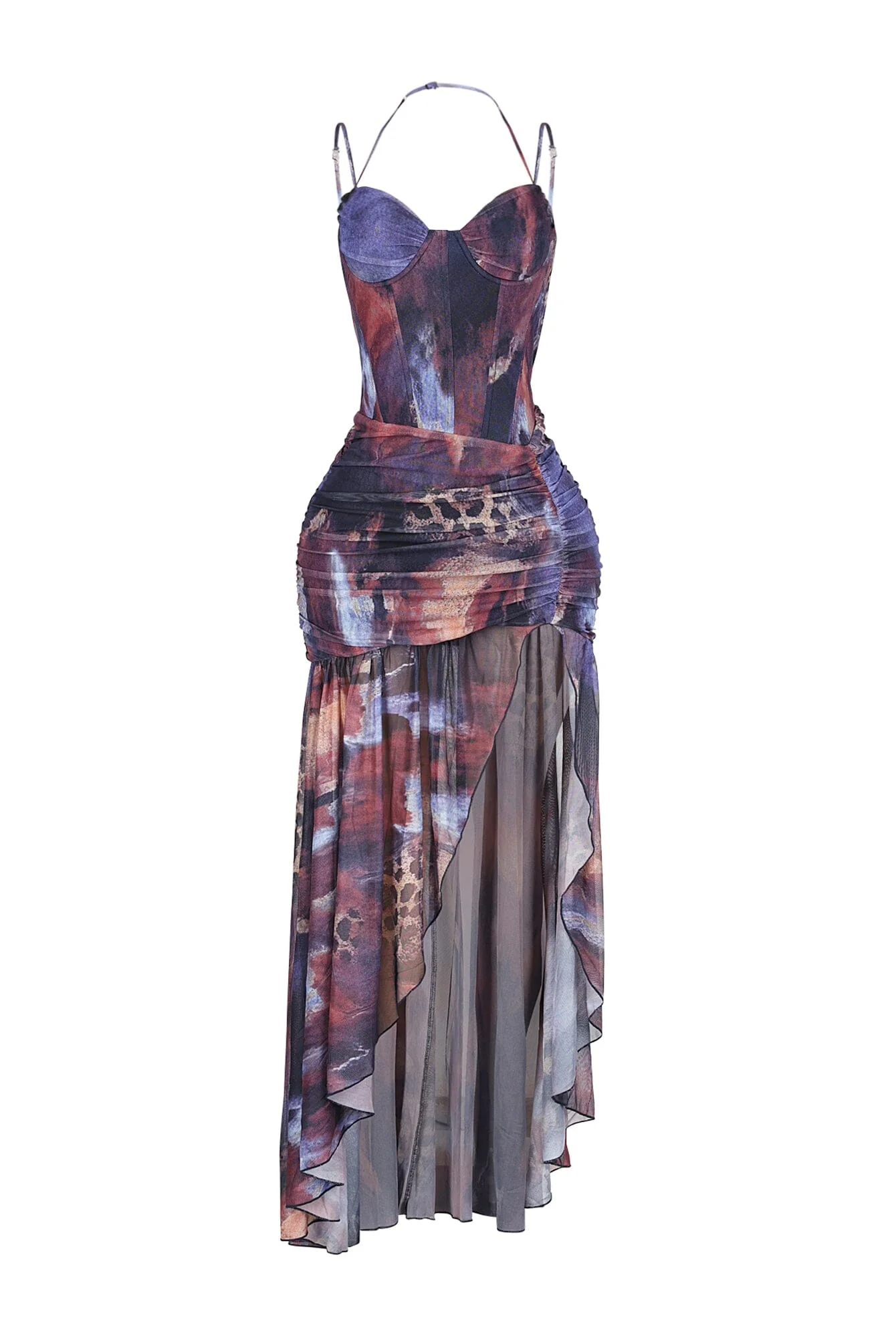 Izmir Mesh Print Maxi Dress - Image 7