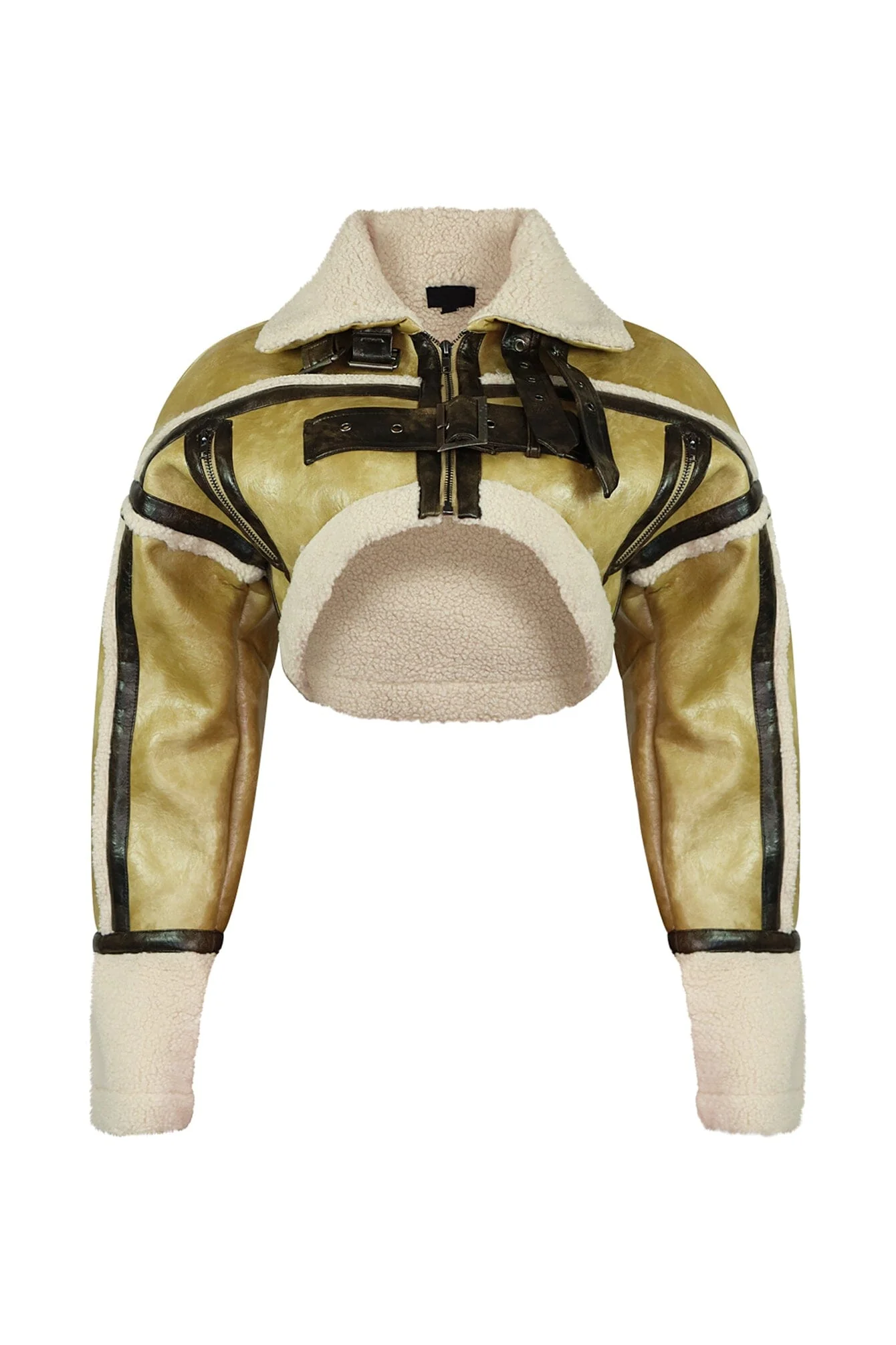 Jana Washed PU Mustang Crop Jacket - Image 2