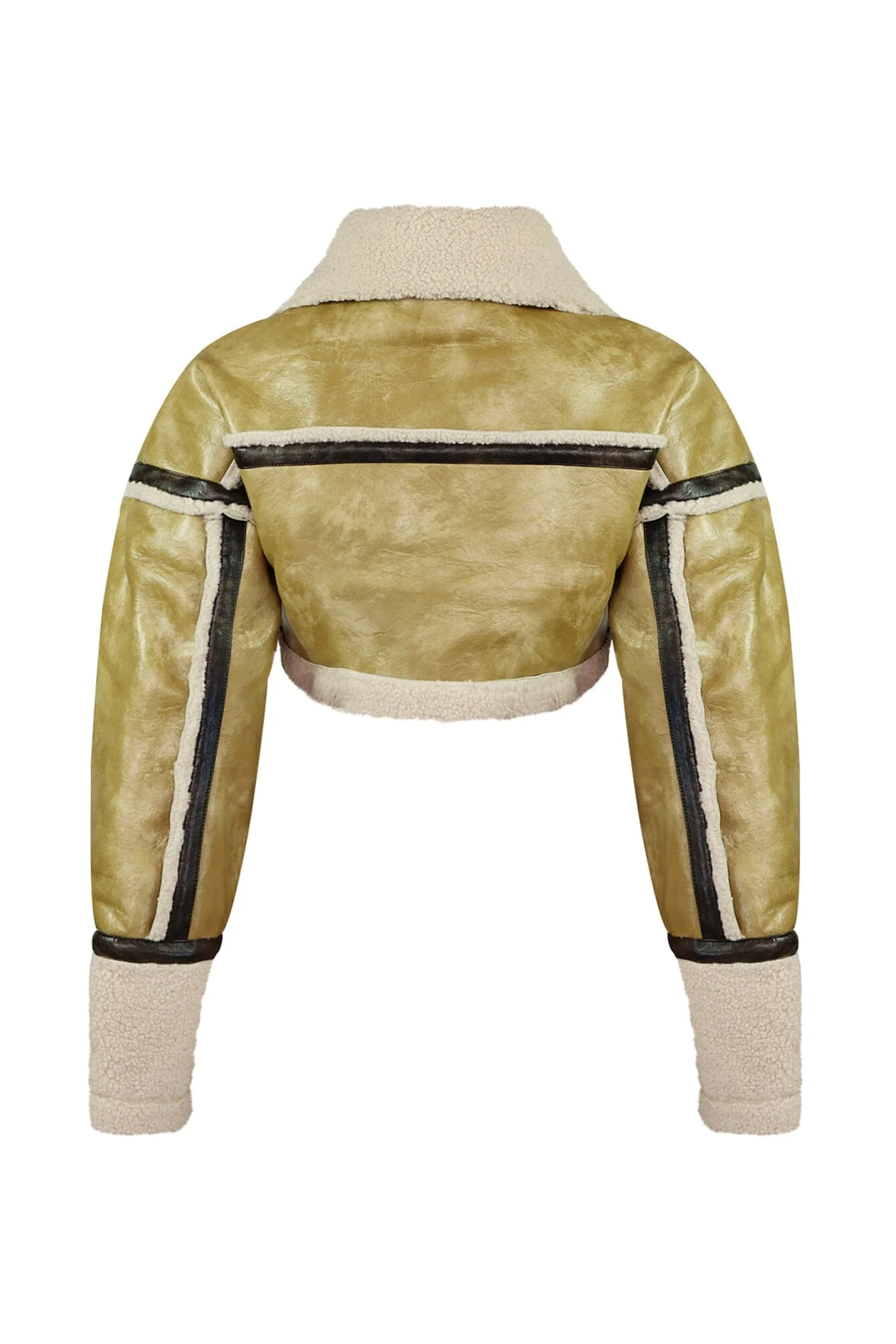 Jana Washed PU Mustang Crop Jacket - Image 3