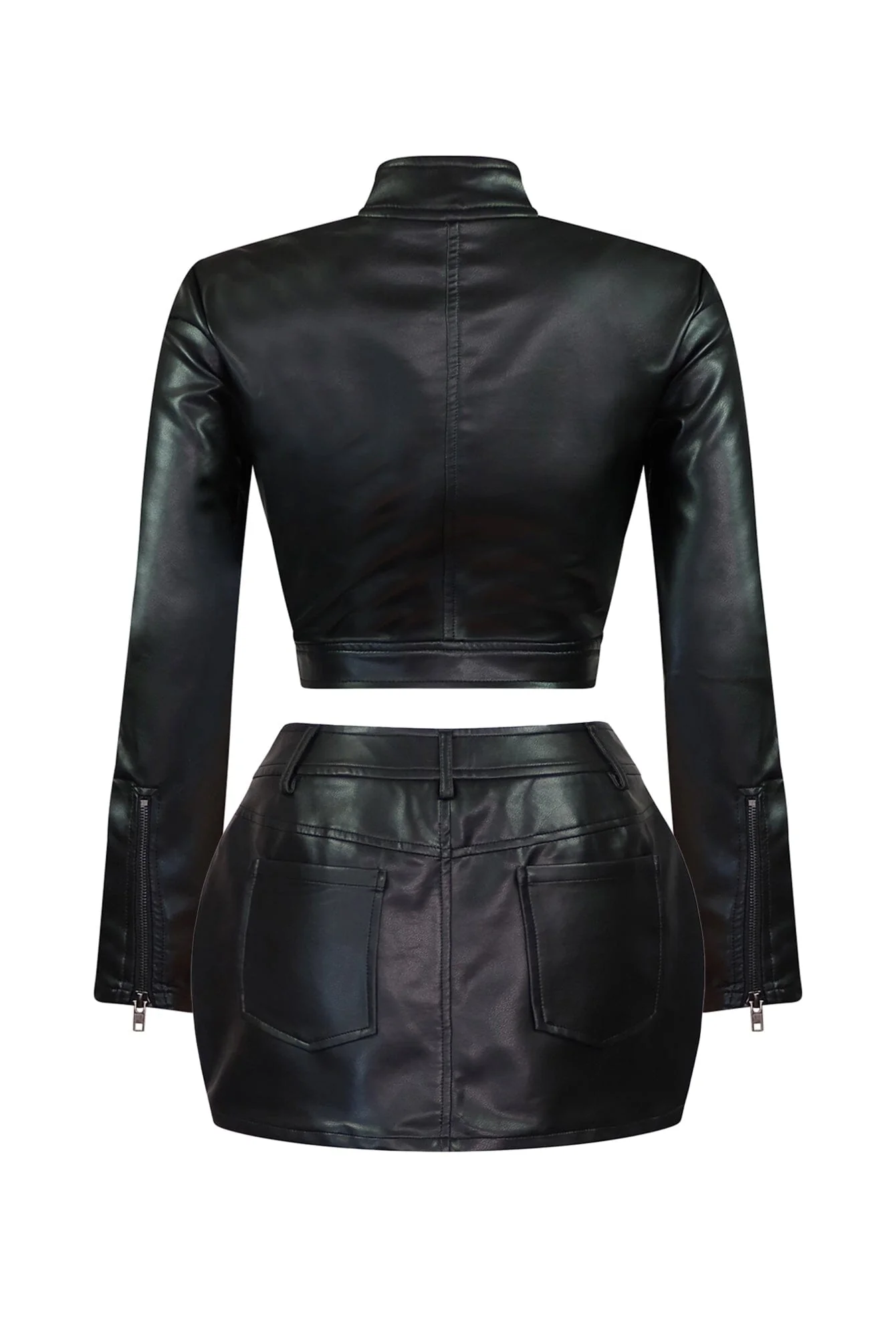 Jax PU Gold Fire Jacket & Skirt SET - Image 4