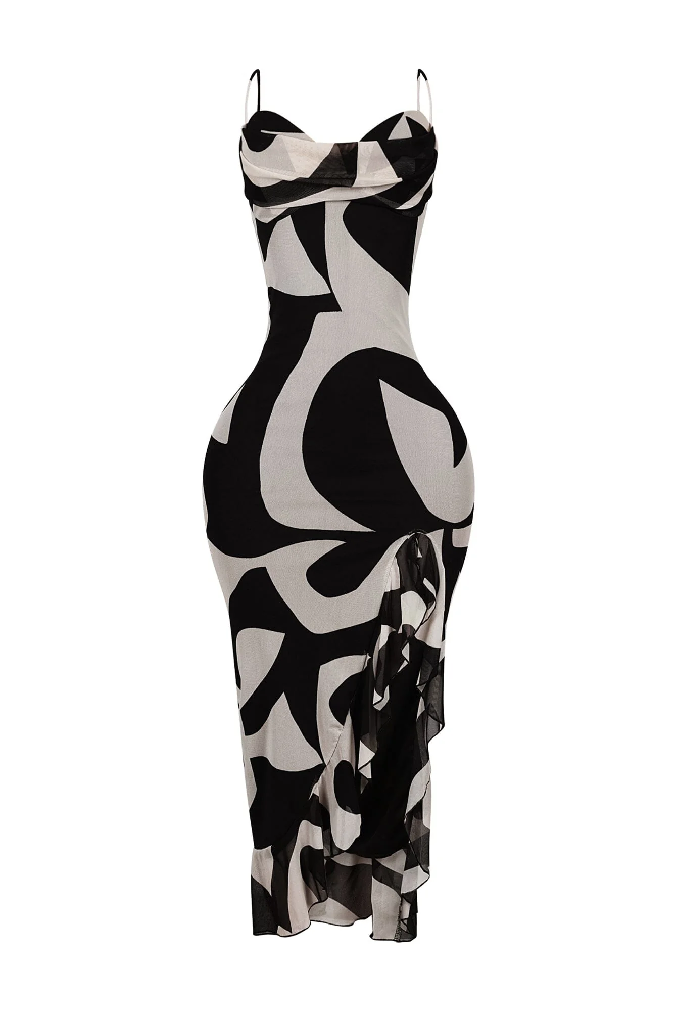 Jayden Mesh Print Padded Bustier Dress - Image 4