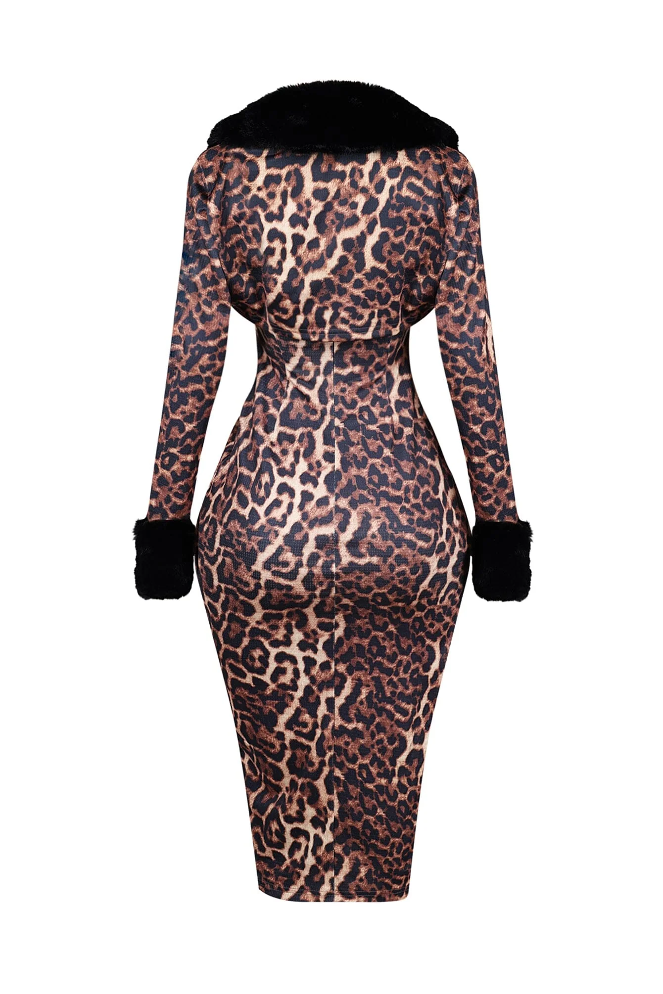 Jennifer Leopard Midi Dress With Bolero SET - Image 6