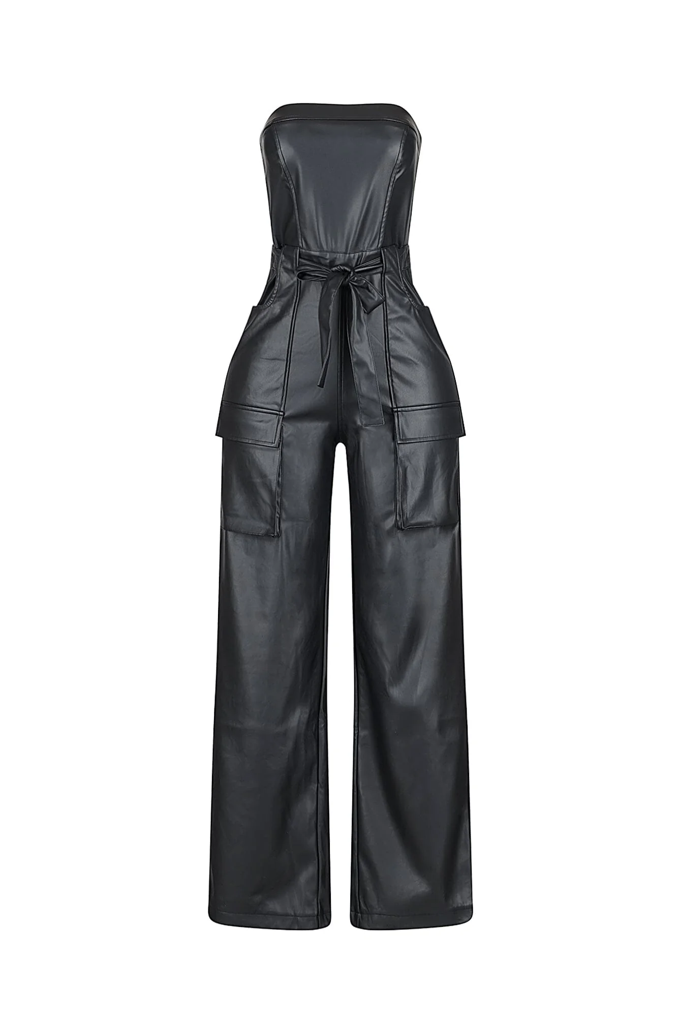 Jessamine PU Tube Cargo Jumpsuit - Image 3