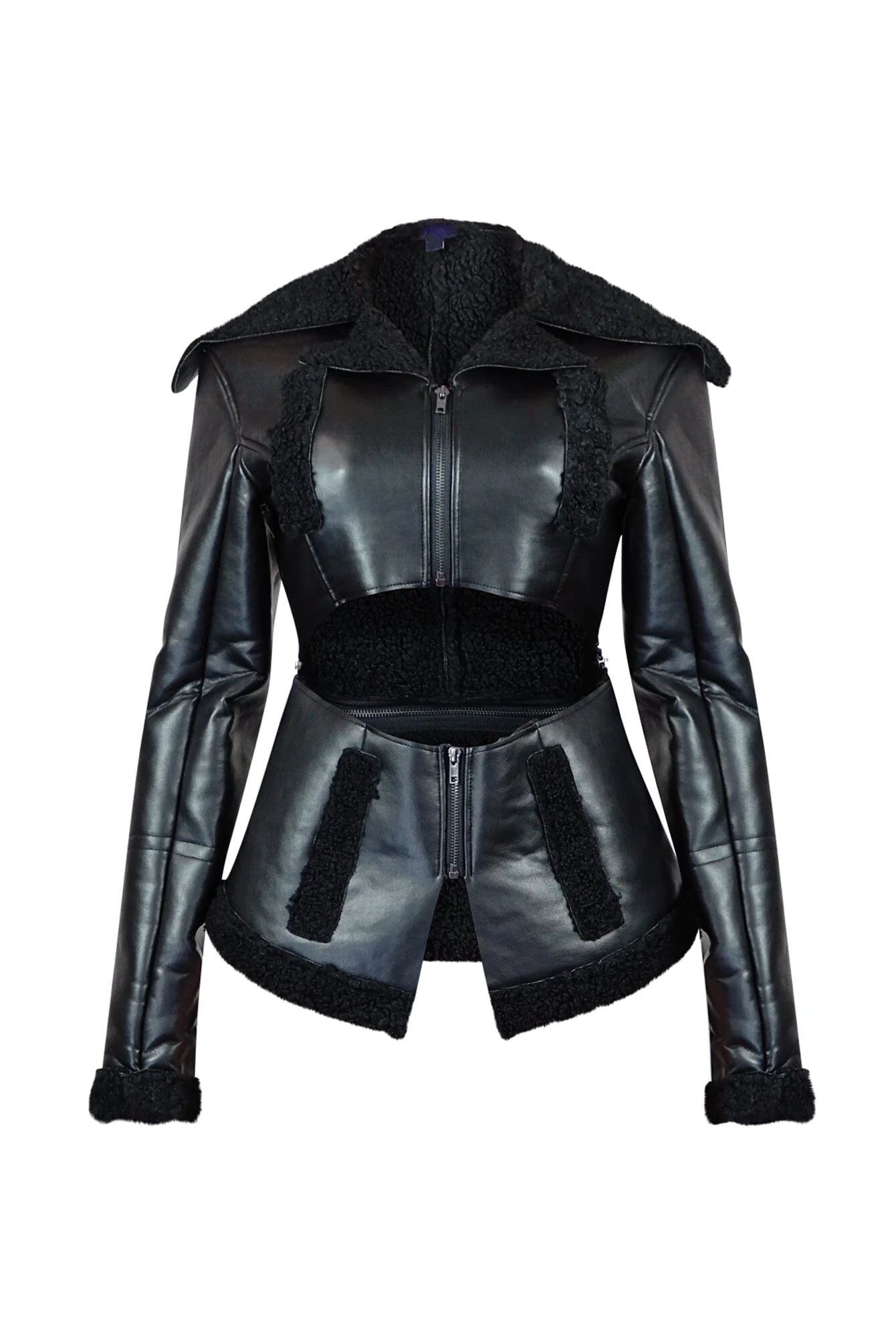 Josephina Faux Leather Sherpa Jacket - Image 5