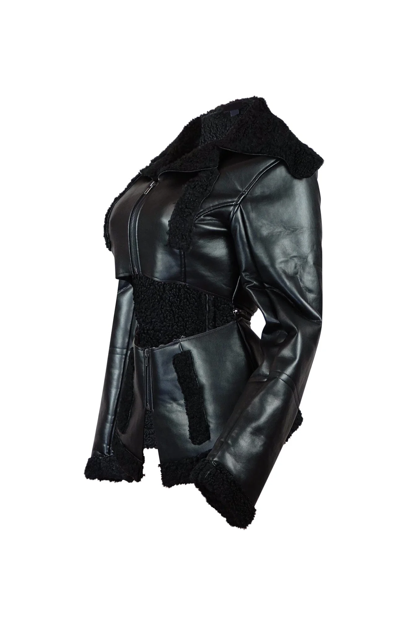 Josephina Faux Leather Sherpa Jacket - Image 6