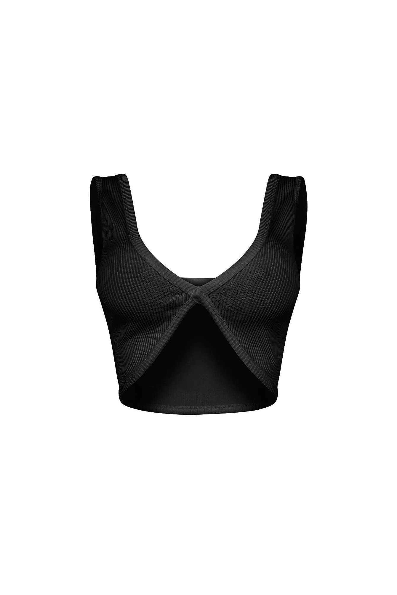Journee Deep V Ribbed Crop Top - Image 10