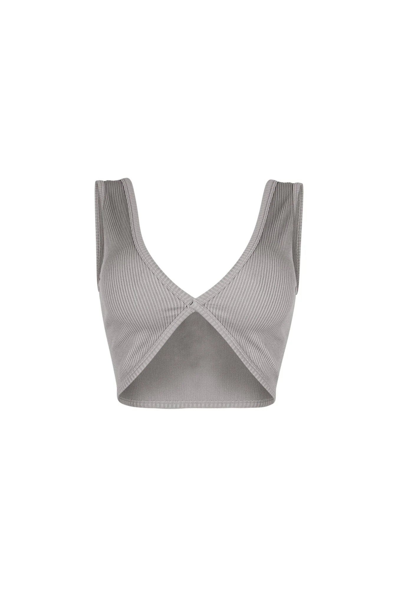 Journee Deep V Ribbed Crop Top - Image 5