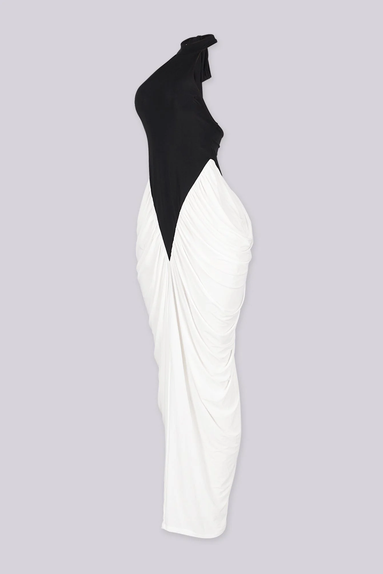 Judith Color Block Mock Neck Maxi Dress - Image 4