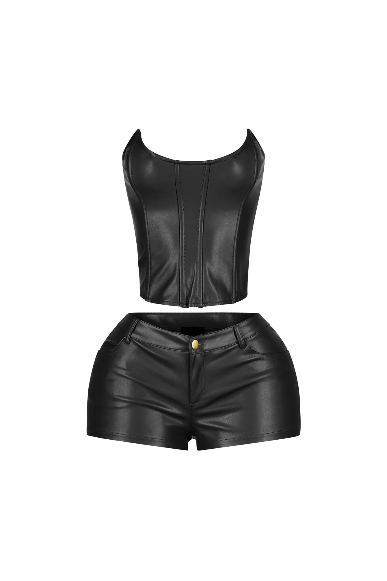 Juha PU Corset Top & Shorts SET - Image 5