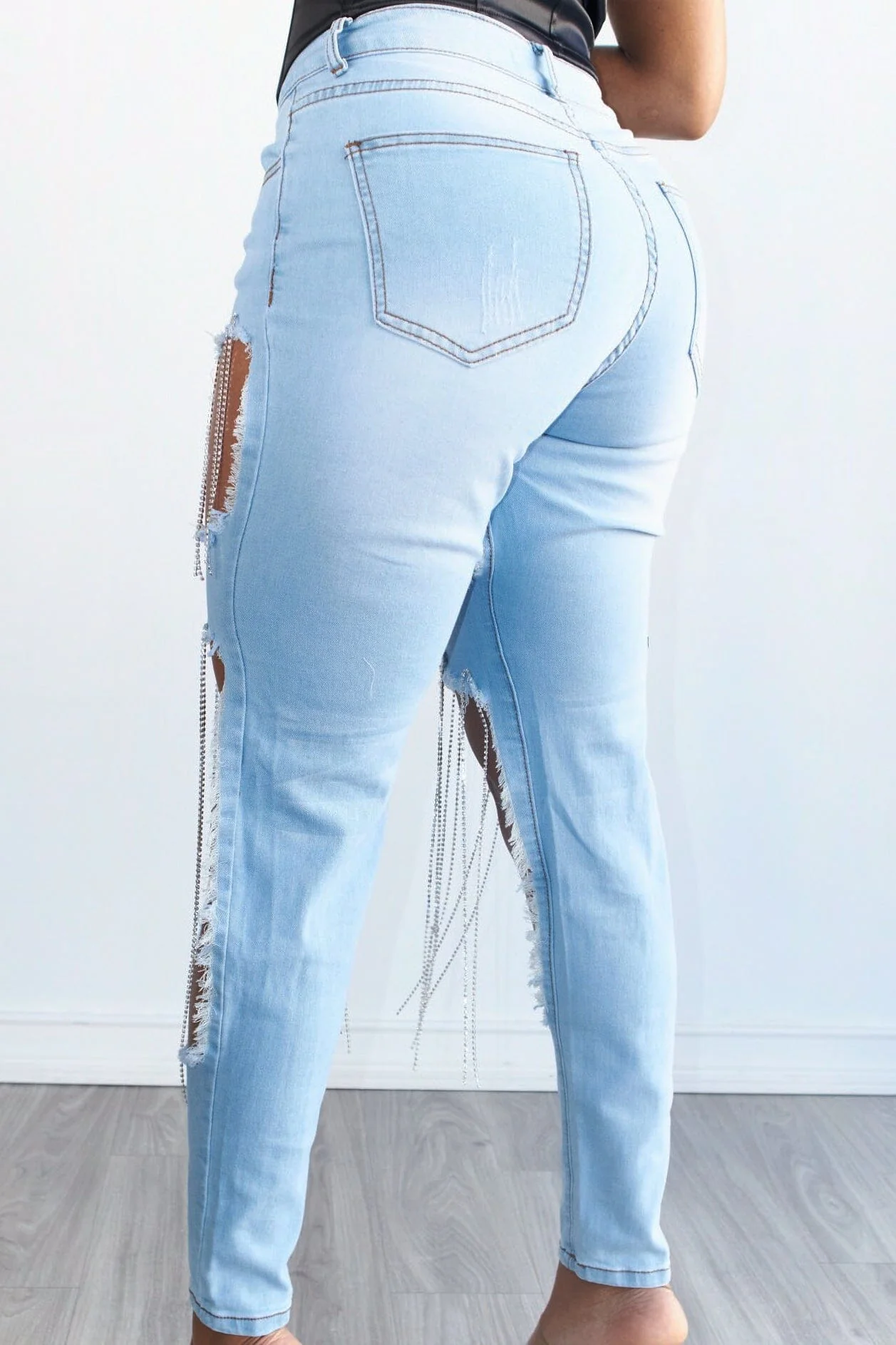 Jules Rhinestone Denim Jeans - Image 4