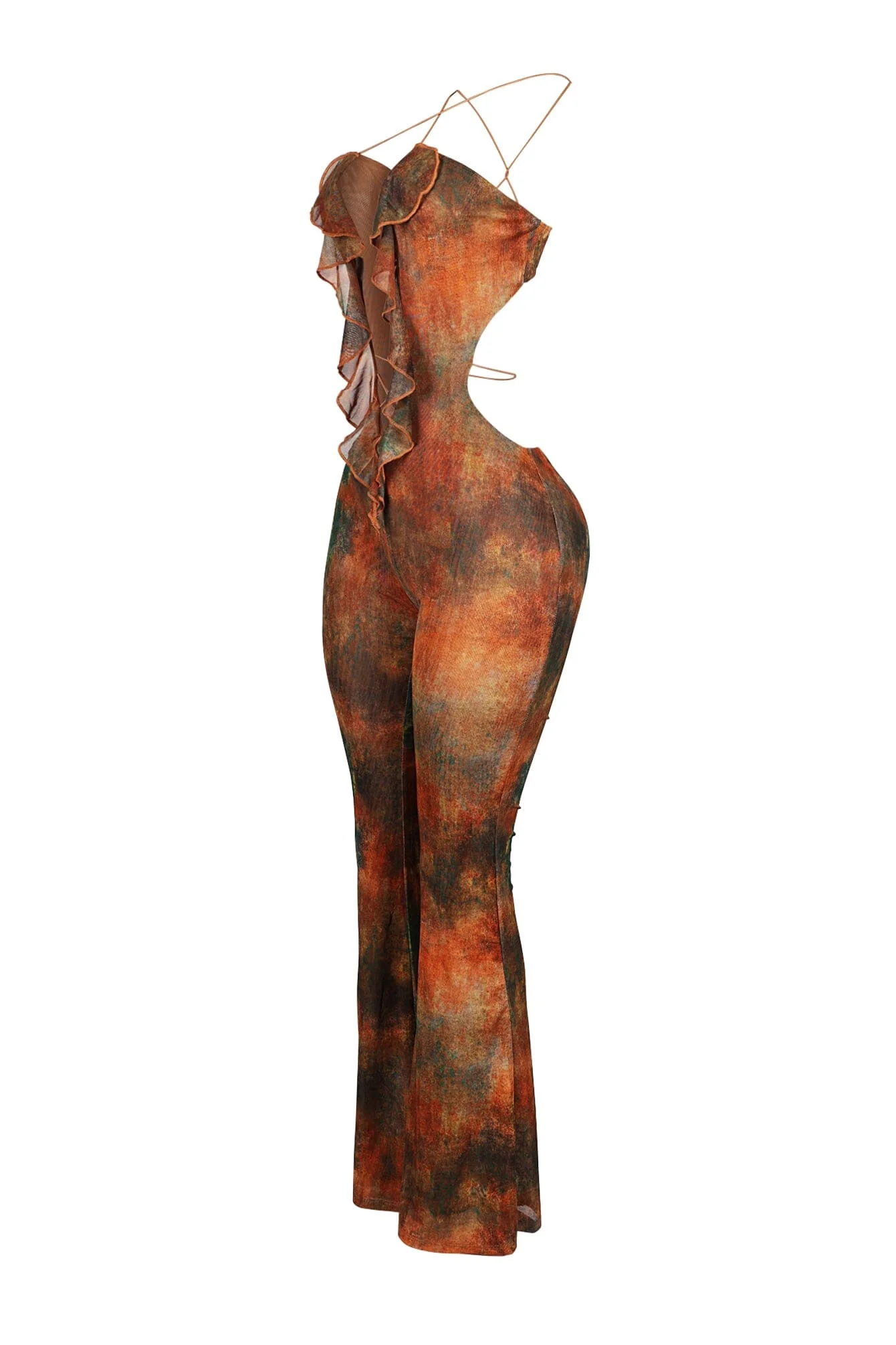 Julianne Print Ruffle Cross Jumpsuit - Image 4