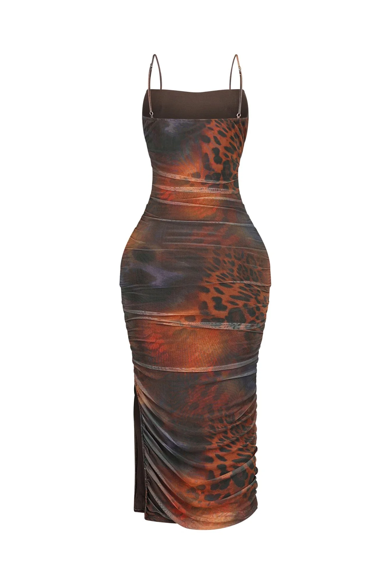 Kaela Mesh Print Ruched Dress - Image 5
