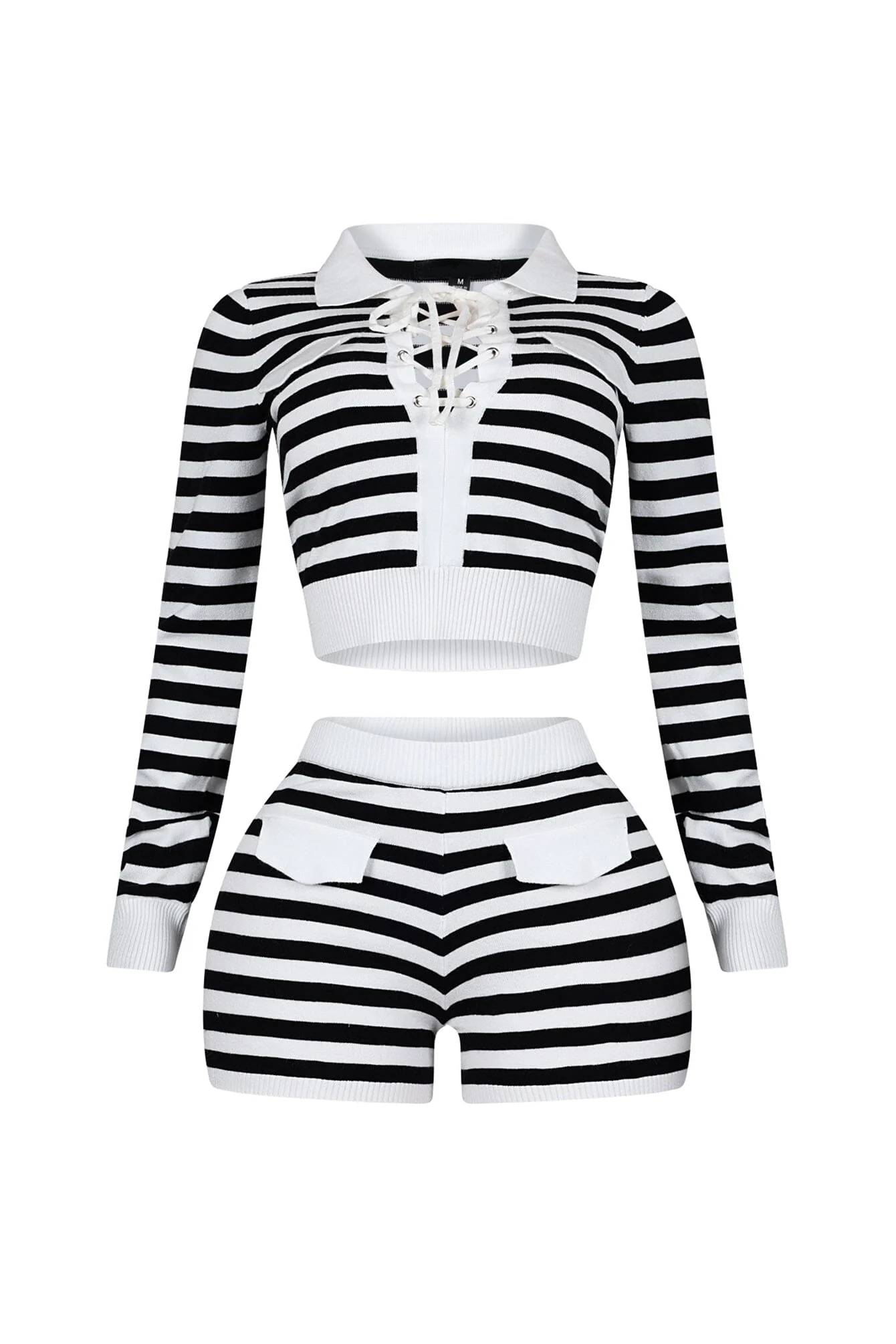 Kai Striped Sweater Top & Shorts SET - Image 3