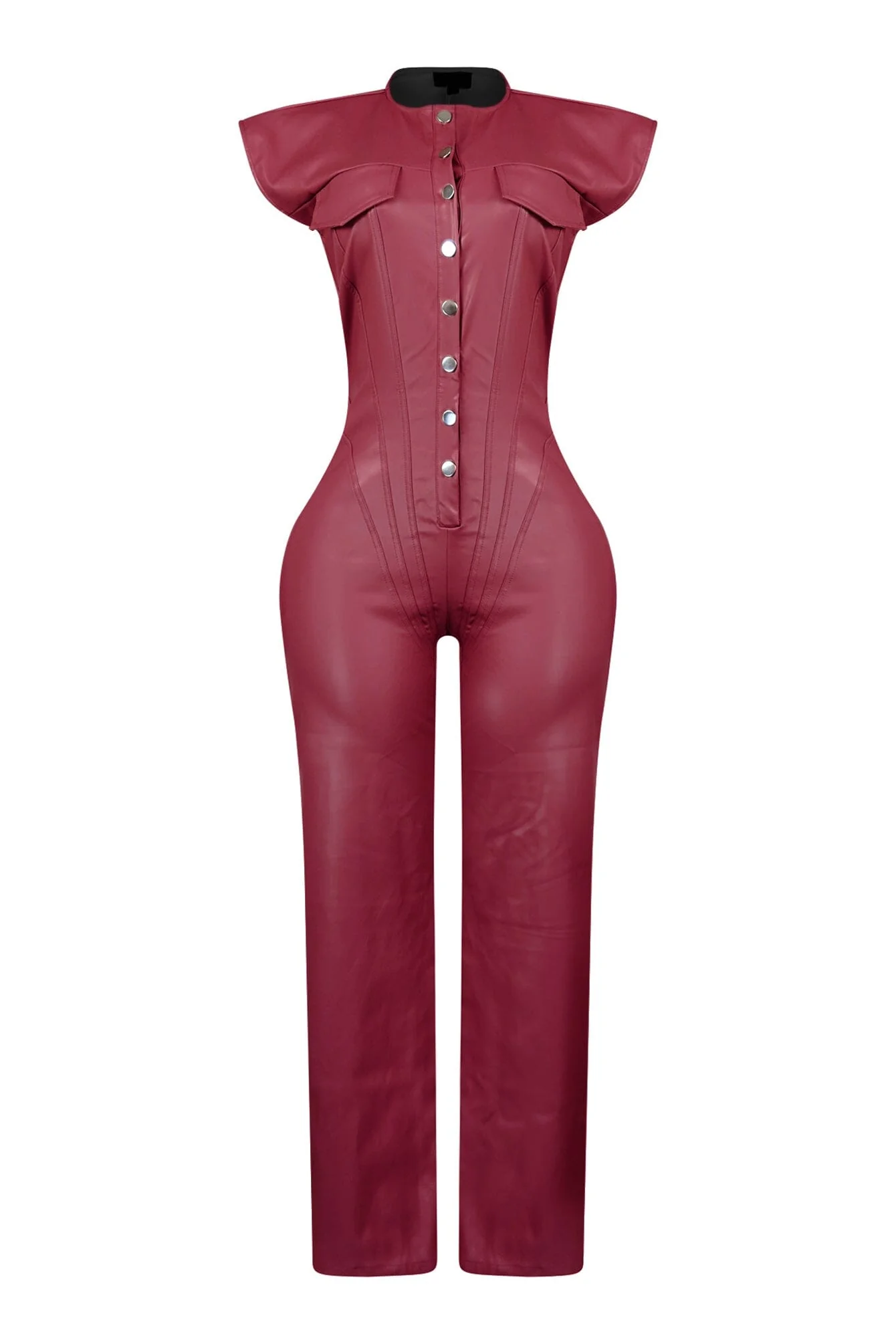 Kaiya PU Button Down Jumpsuit - Image 9