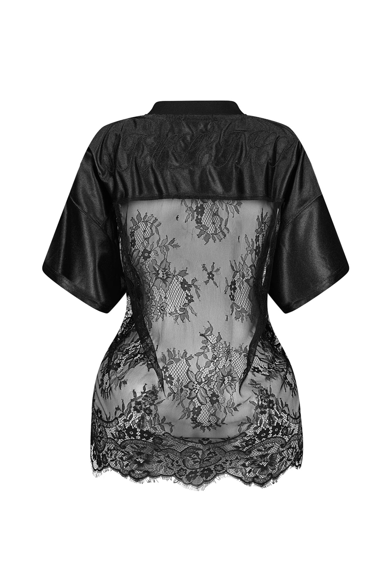 Kaylor V-neck Oversized Lace Jersey Top - Image 8