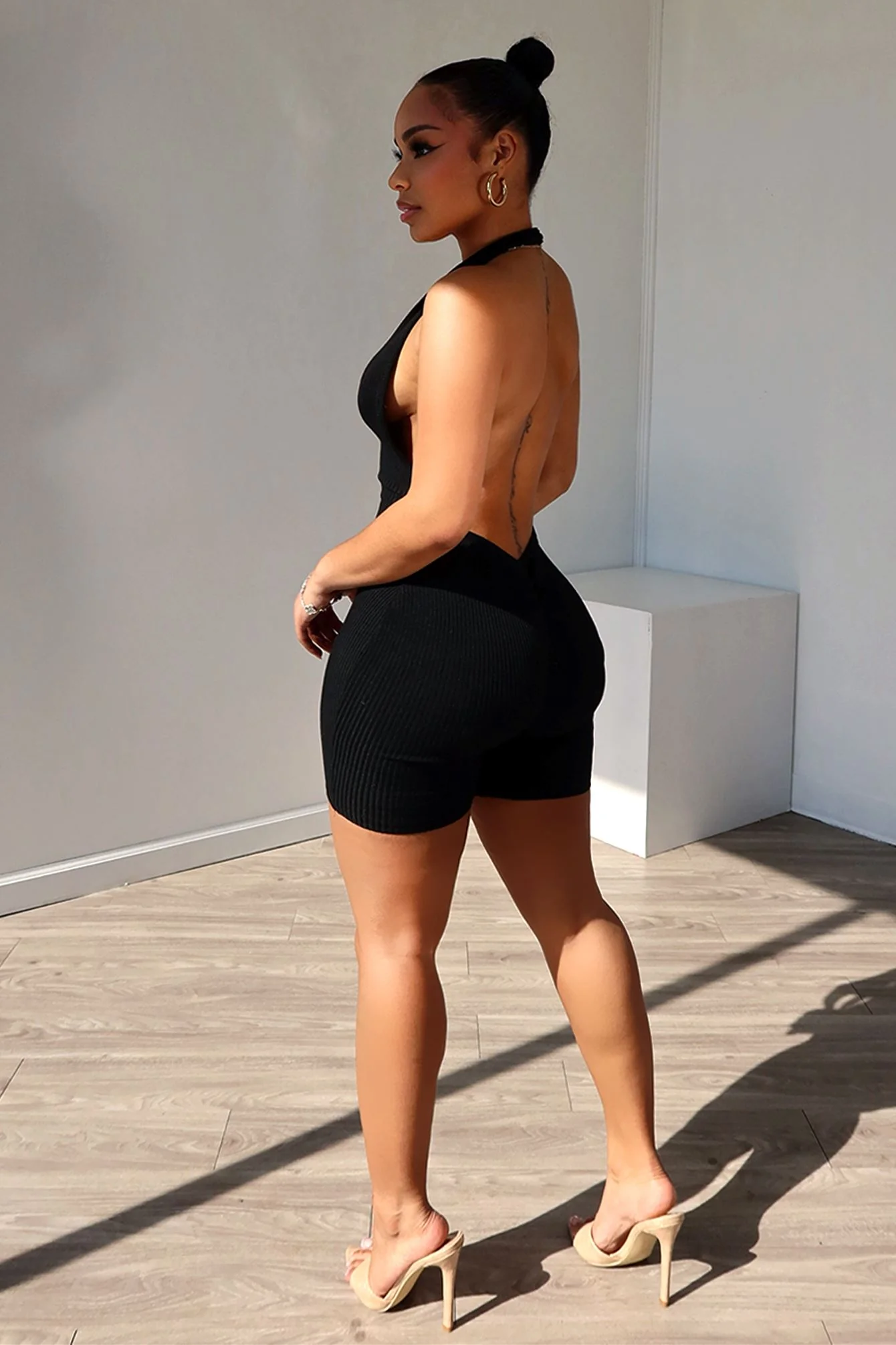 Keli Halter Neck Zip Up Romper - Image 3
