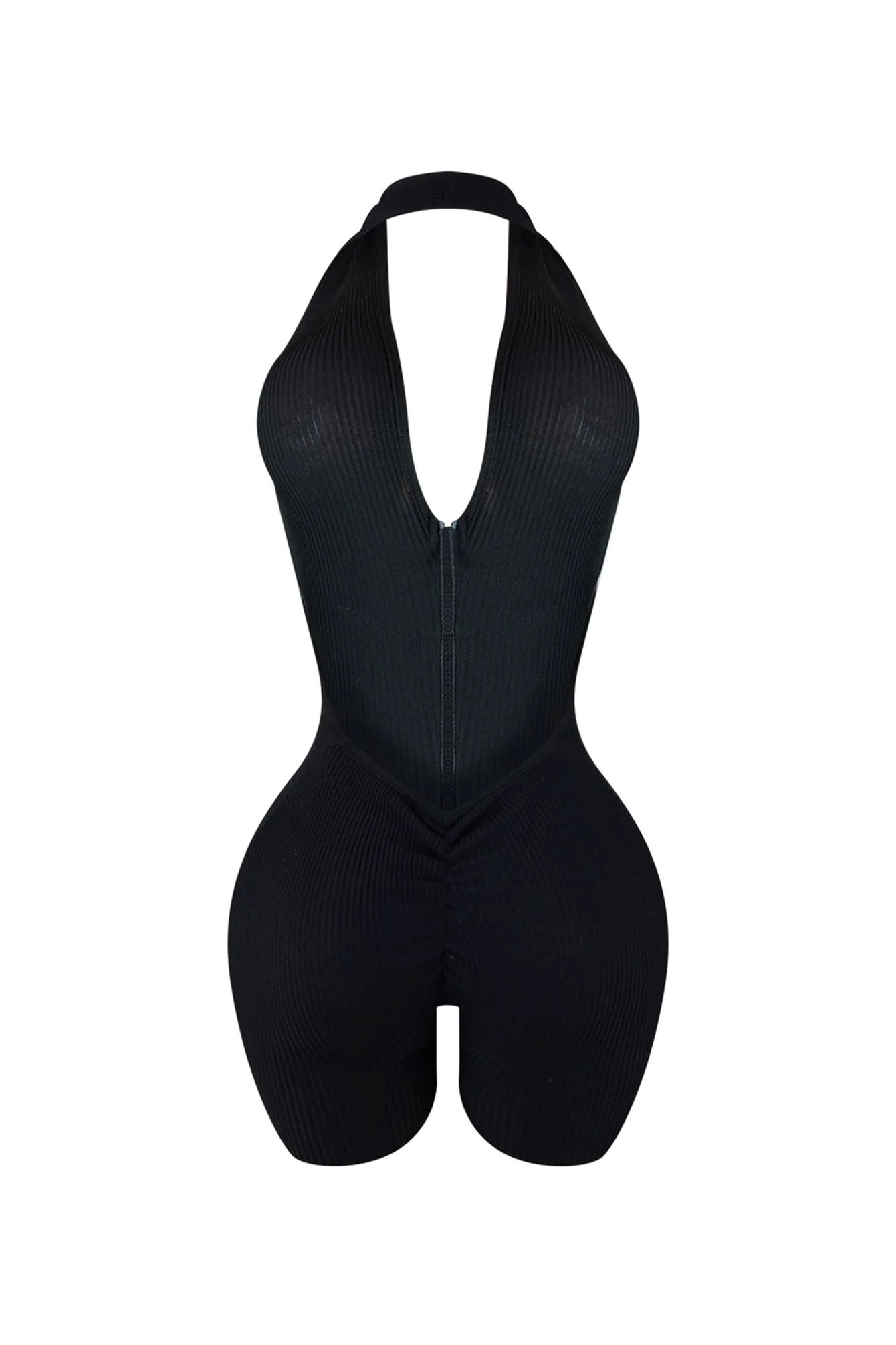 Keli Halter Neck Zip Up Romper - Image 4