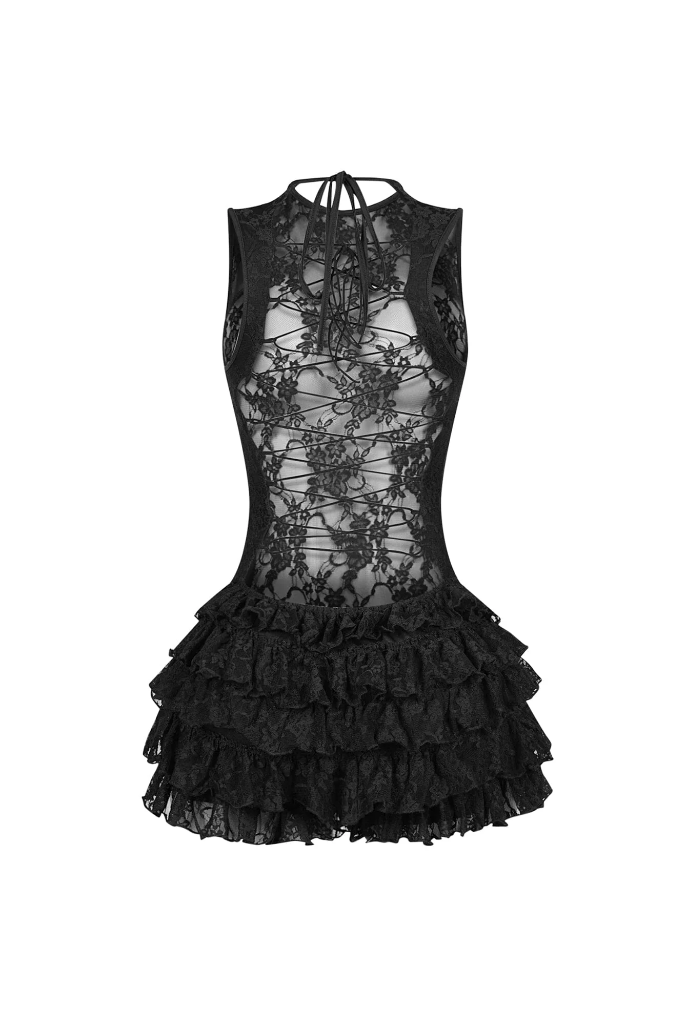 Kissloop Lace Halter Mini Dress - Image 5
