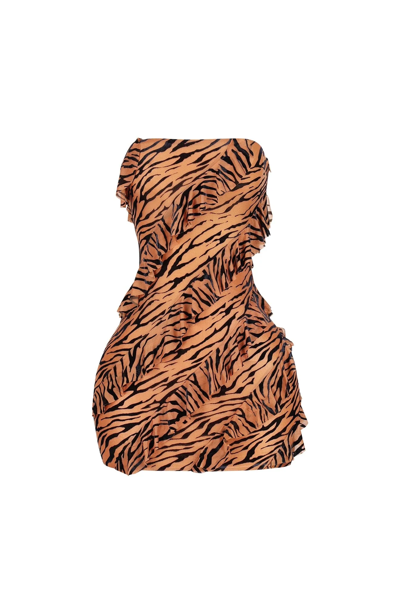 Koenji Velvet Burnout Ruffle Mini Dress - Image 7