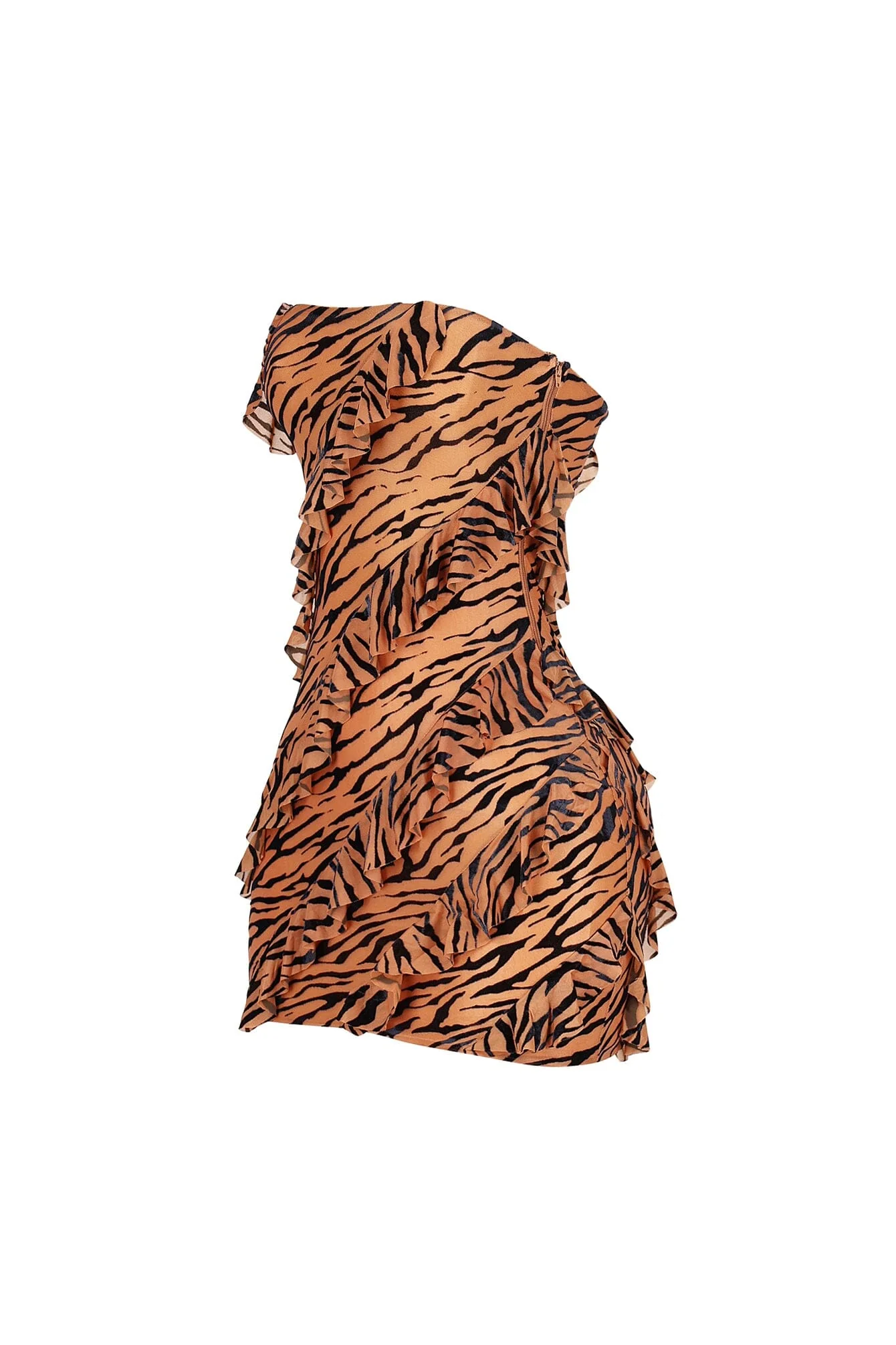 Koenji Velvet Burnout Ruffle Mini Dress - Image 9